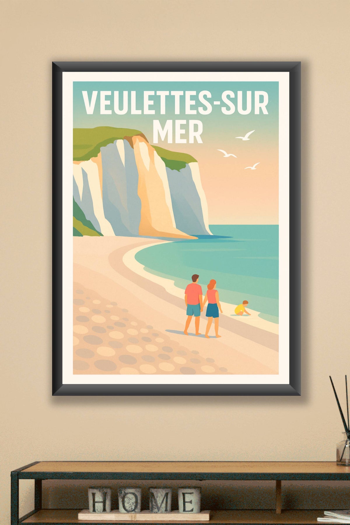 Affiche Veulettes-sur-Mer — Douceur et sérénité en bord de falaise · poster d'art de Veulettes-sur-Mer