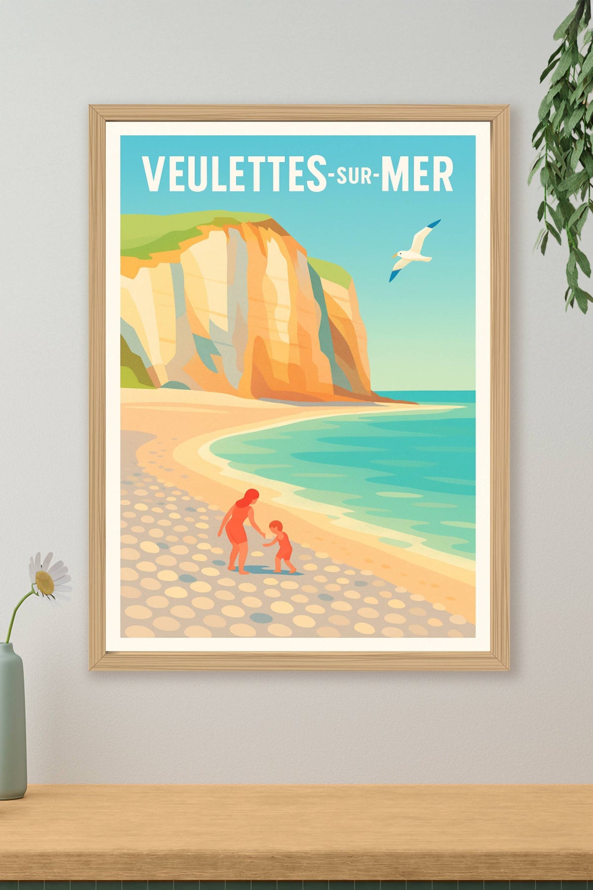 Affiche Veulettes-sur-Mer — Évasion côtière intemporelle · poster d'art de Veulettes-sur-Mer