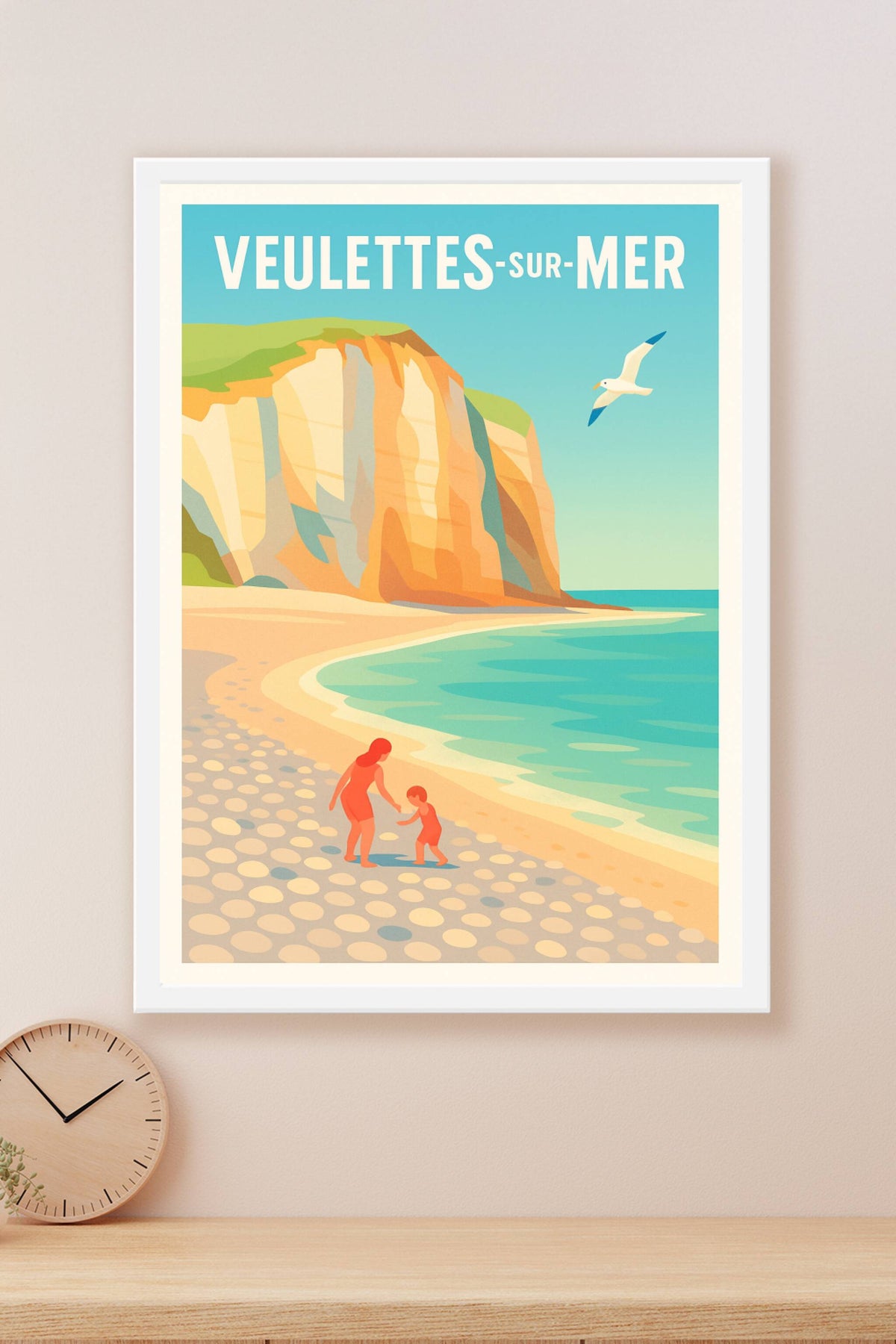 Affiche Veulettes-sur-Mer — Évasion côtière intemporelle · poster d'art de Veulettes-sur-Mer