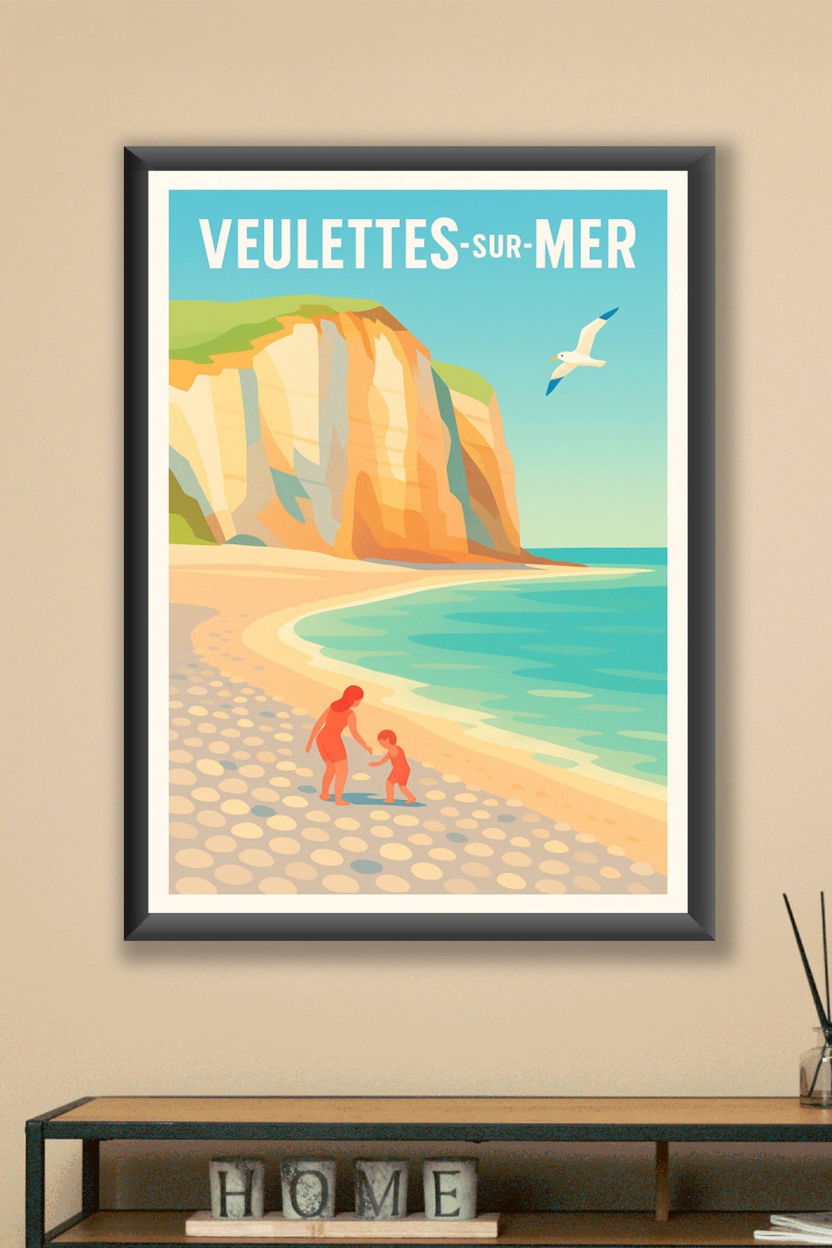 Affiche Veulettes-sur-Mer — Évasion côtière intemporelle · poster d'art de Veulettes-sur-Mer