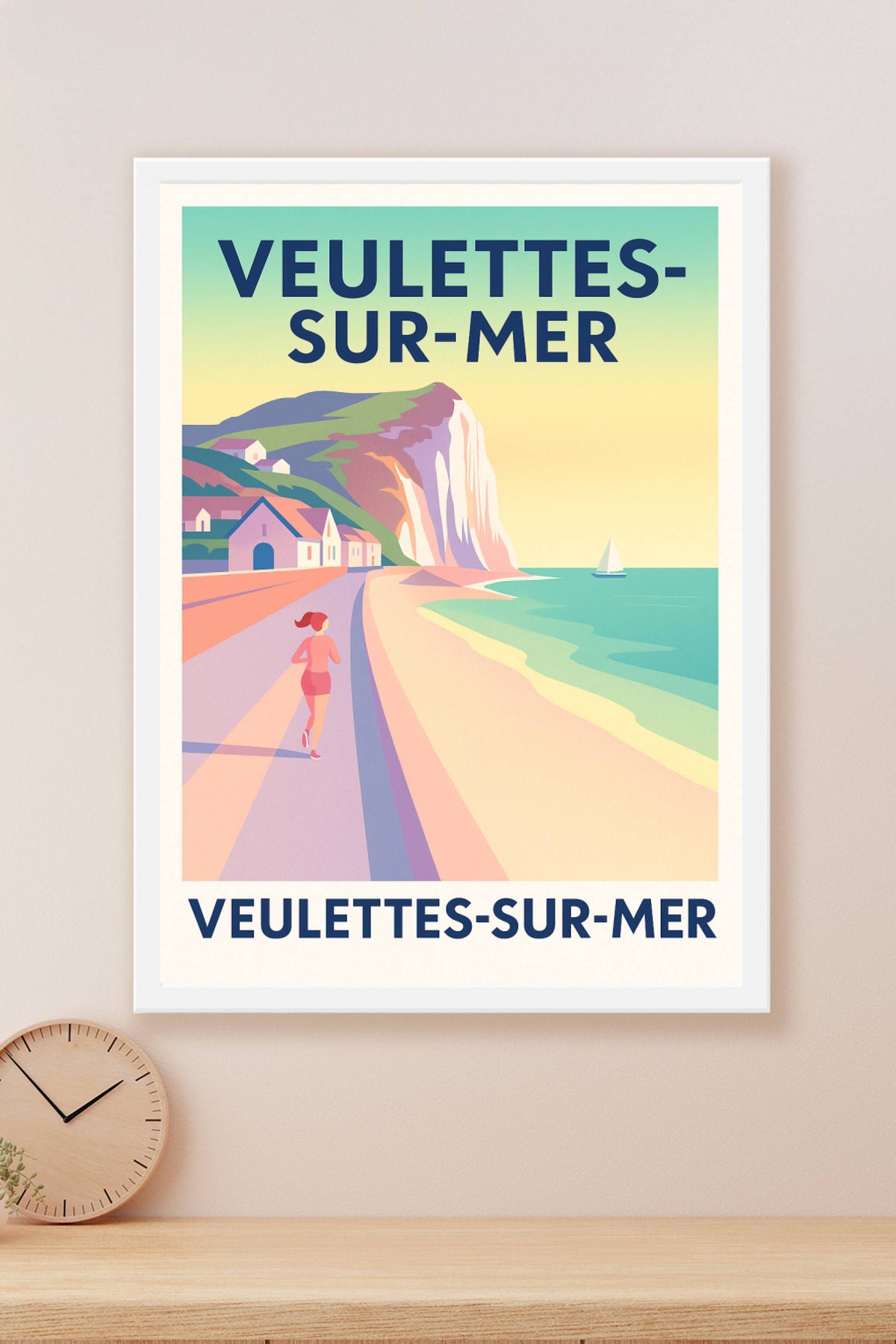 Affiche Veulettes-sur-Mer — Évasion en bord de falaise · poster d'art de Veulettes-sur-Mer