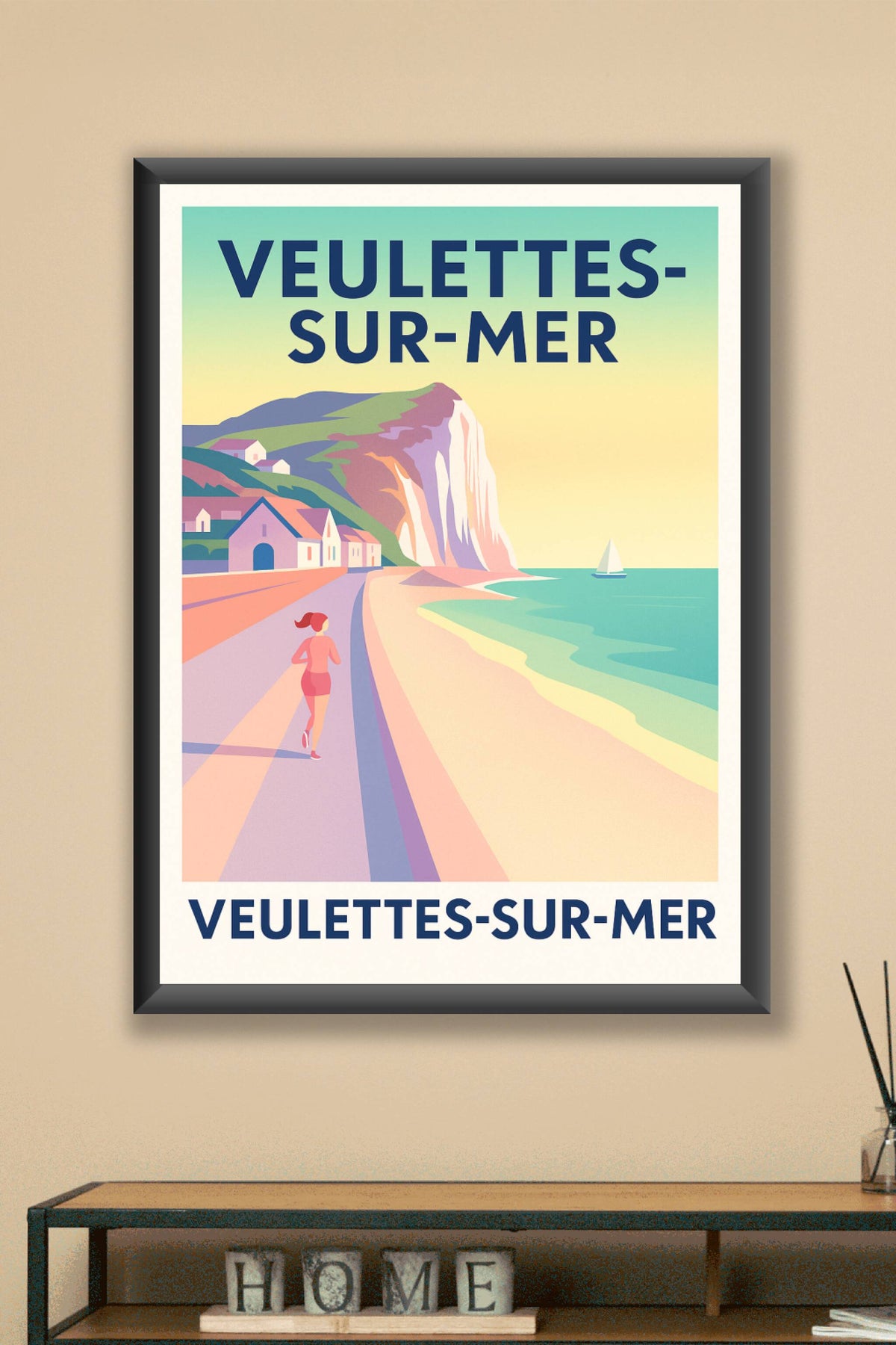 Affiche Veulettes-sur-Mer — Évasion en bord de falaise · poster d'art de Veulettes-sur-Mer