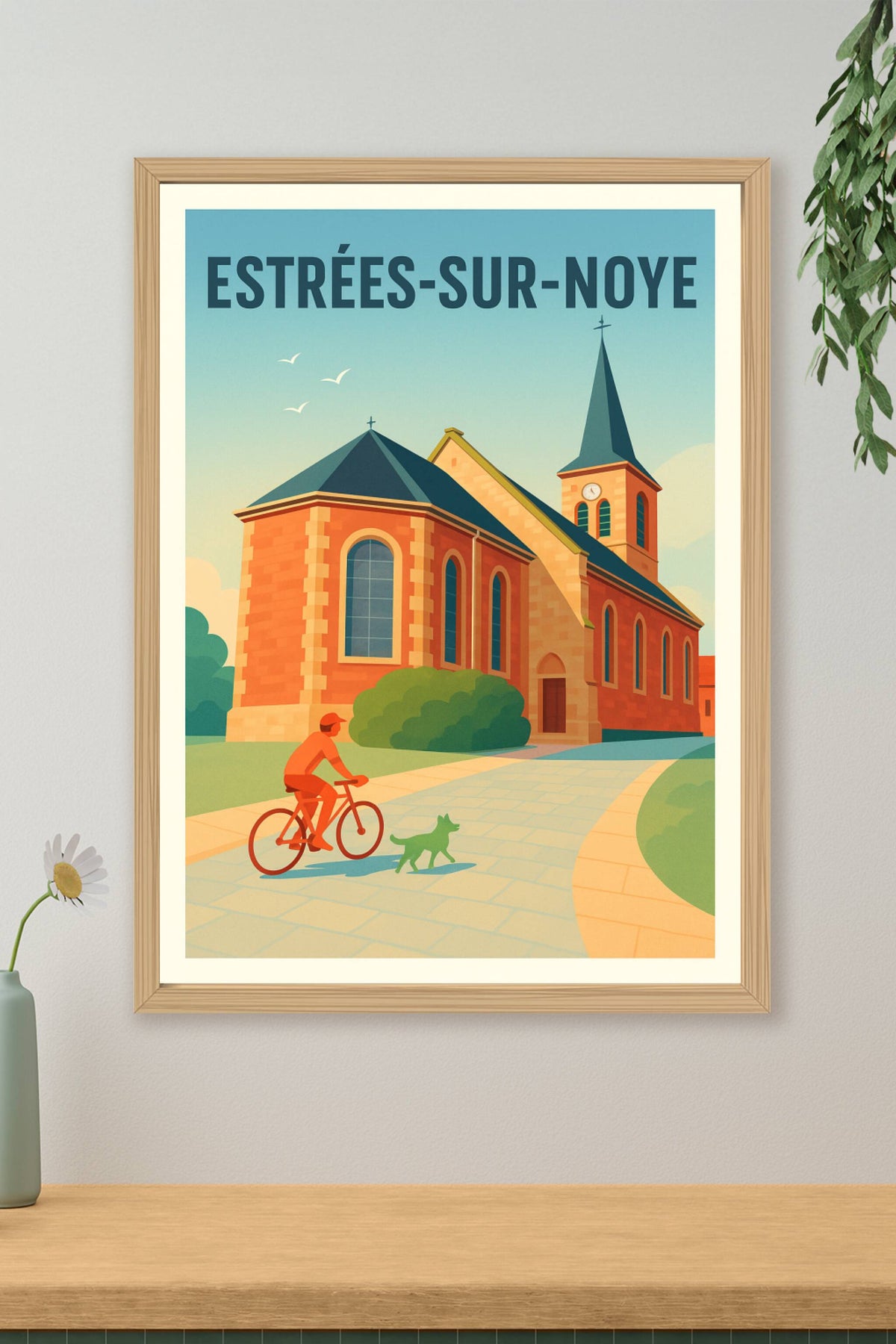 Affiche Puy-Sanières — Évasion entre monts et lac · poster d'art de Puy-Sanières