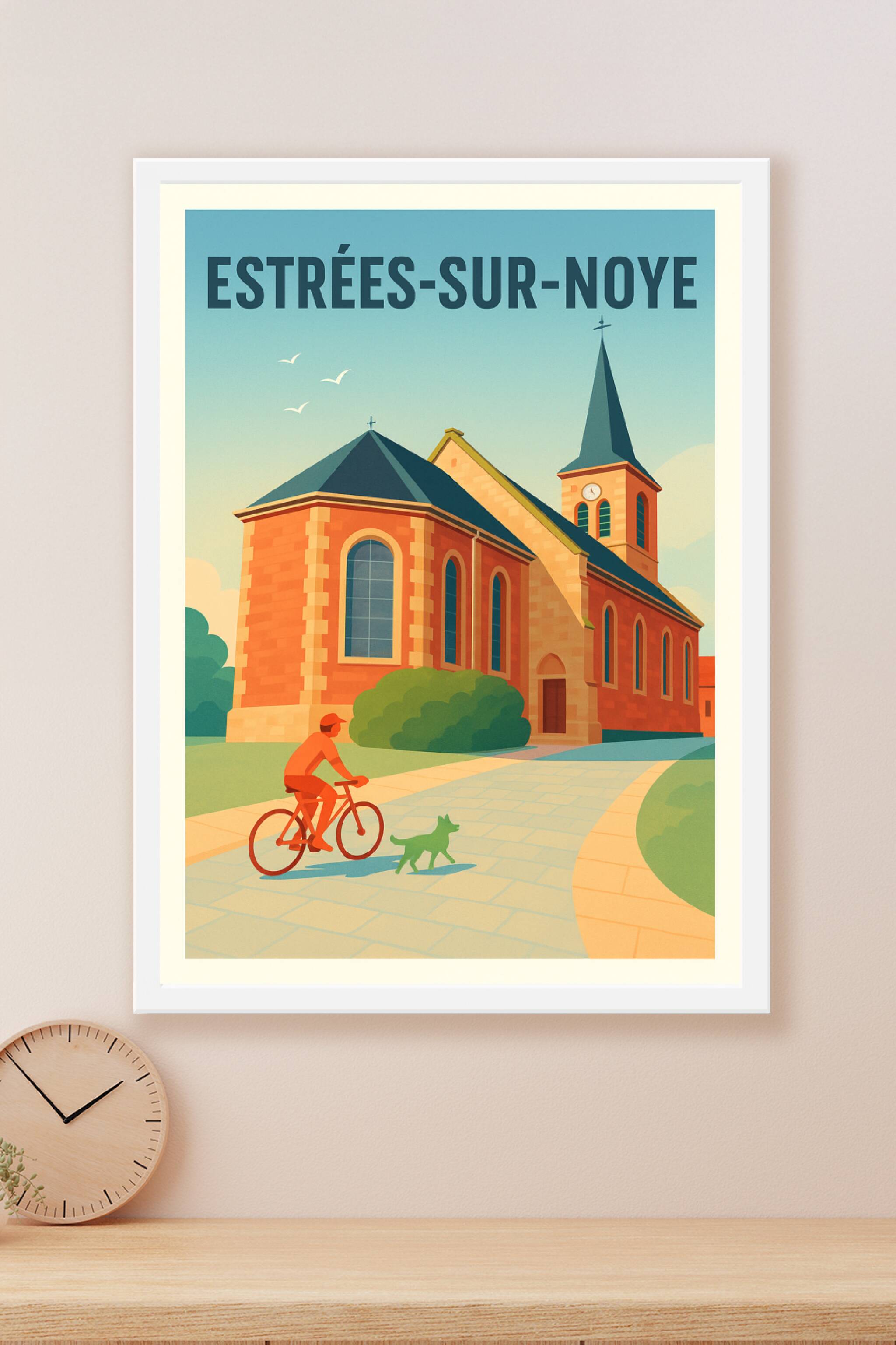 Affiche Puy-Sanières — Évasion entre monts et lac · poster d'art de Puy-Sanières