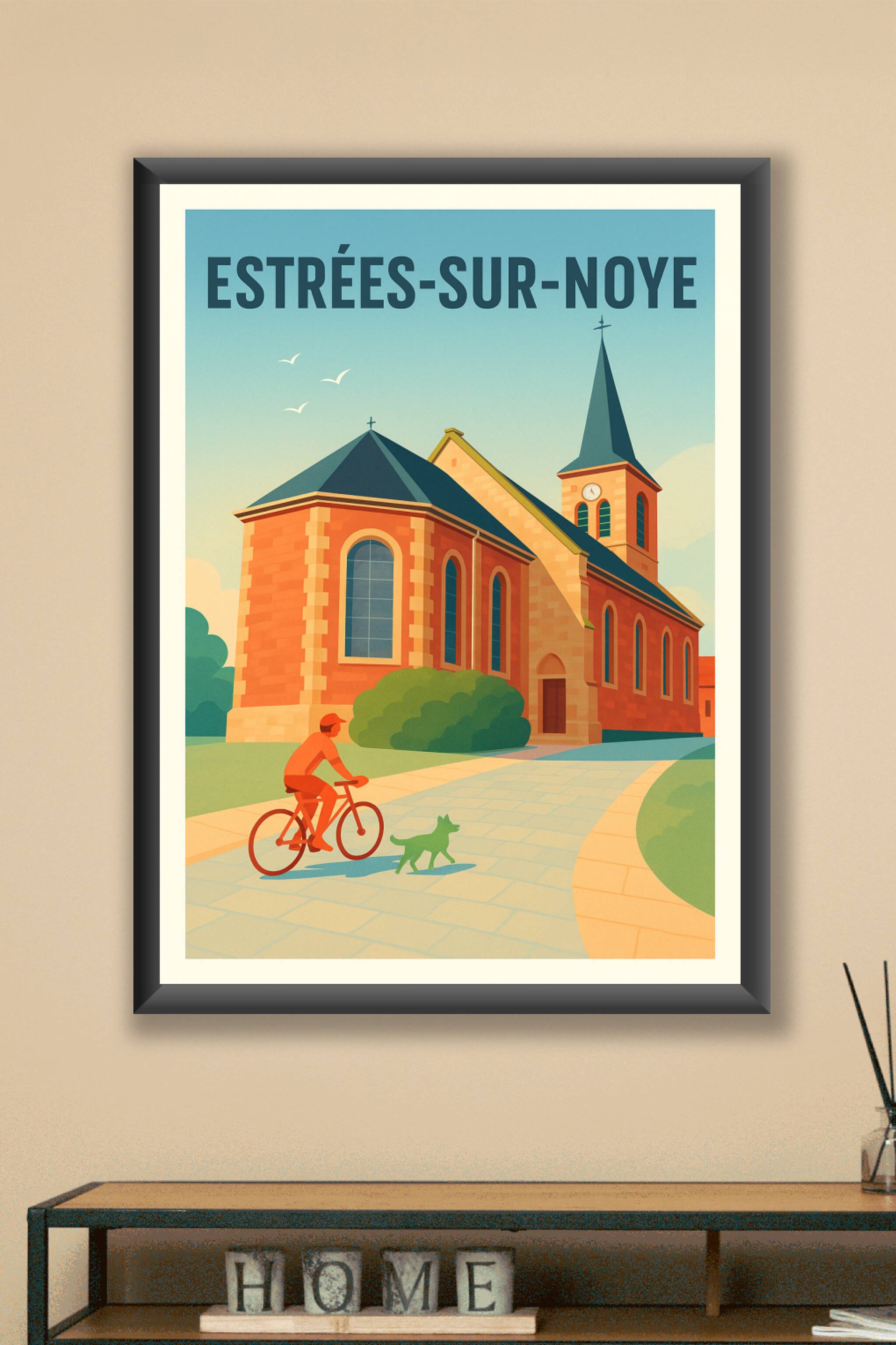 Affiche Puy-Sanières — Évasion entre monts et lac · poster d'art de Puy-Sanières