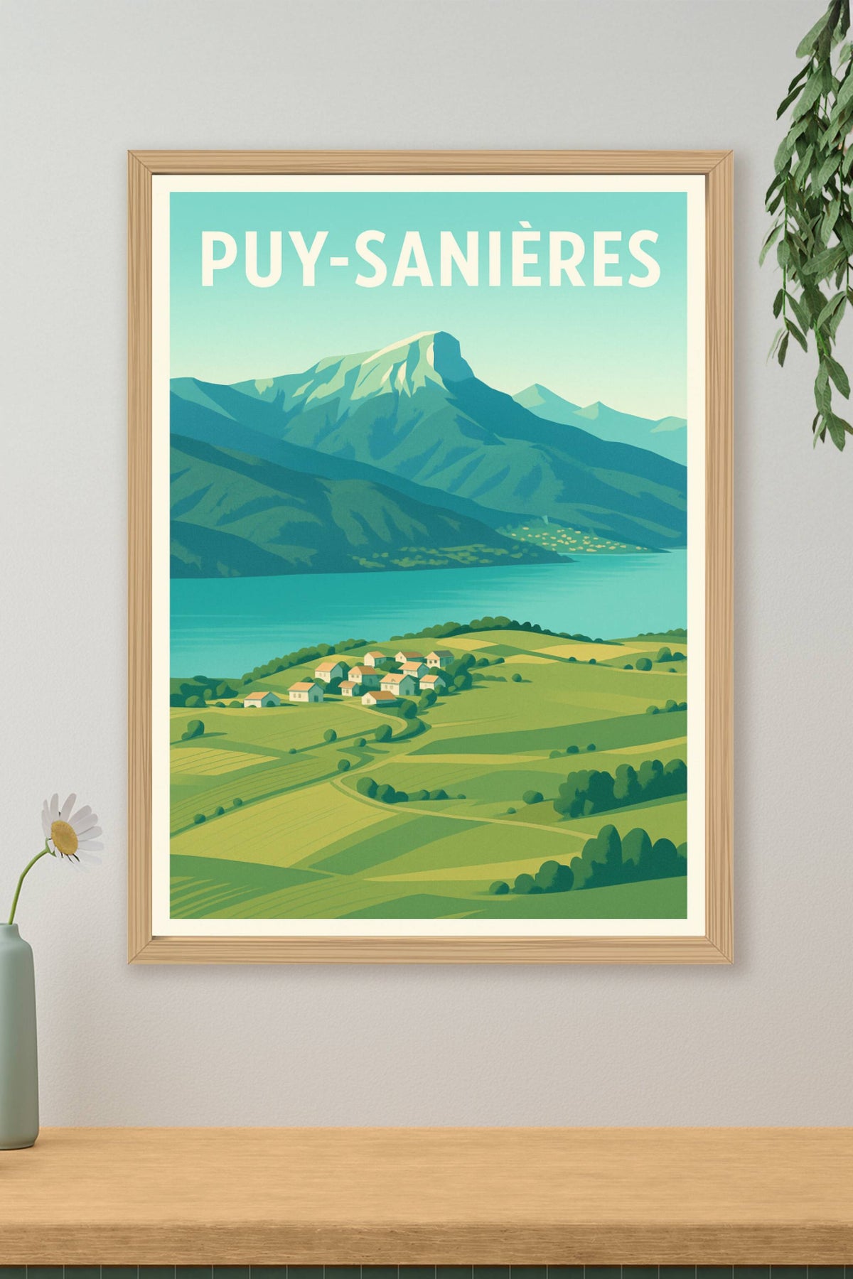 Affiche Puy-Sanières — L'évasion nature en pleine montagne · poster d'art de Puy-Sanières