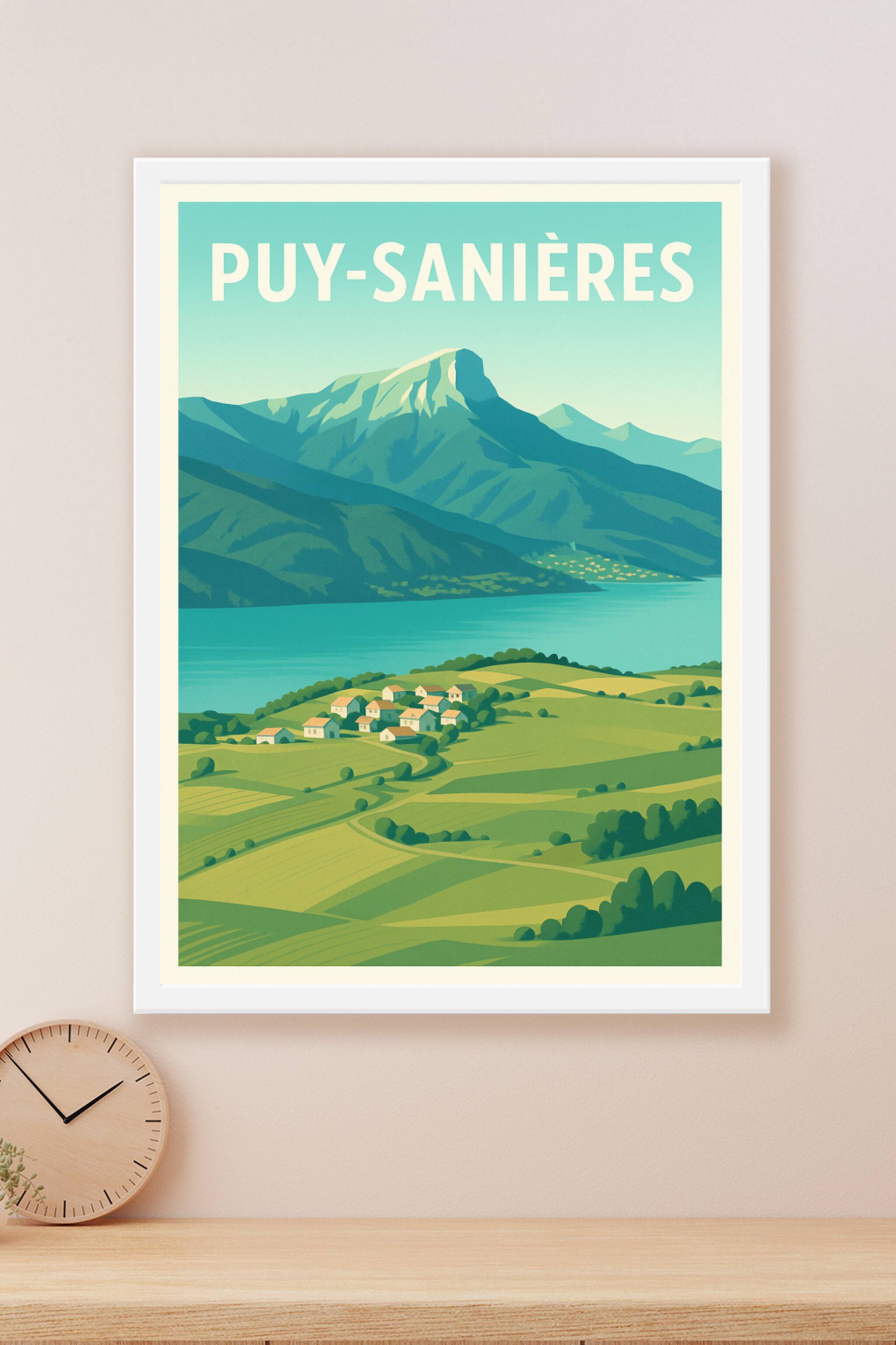 Affiche Puy-Sanières — L'évasion nature en pleine montagne · poster d'art de Puy-Sanières