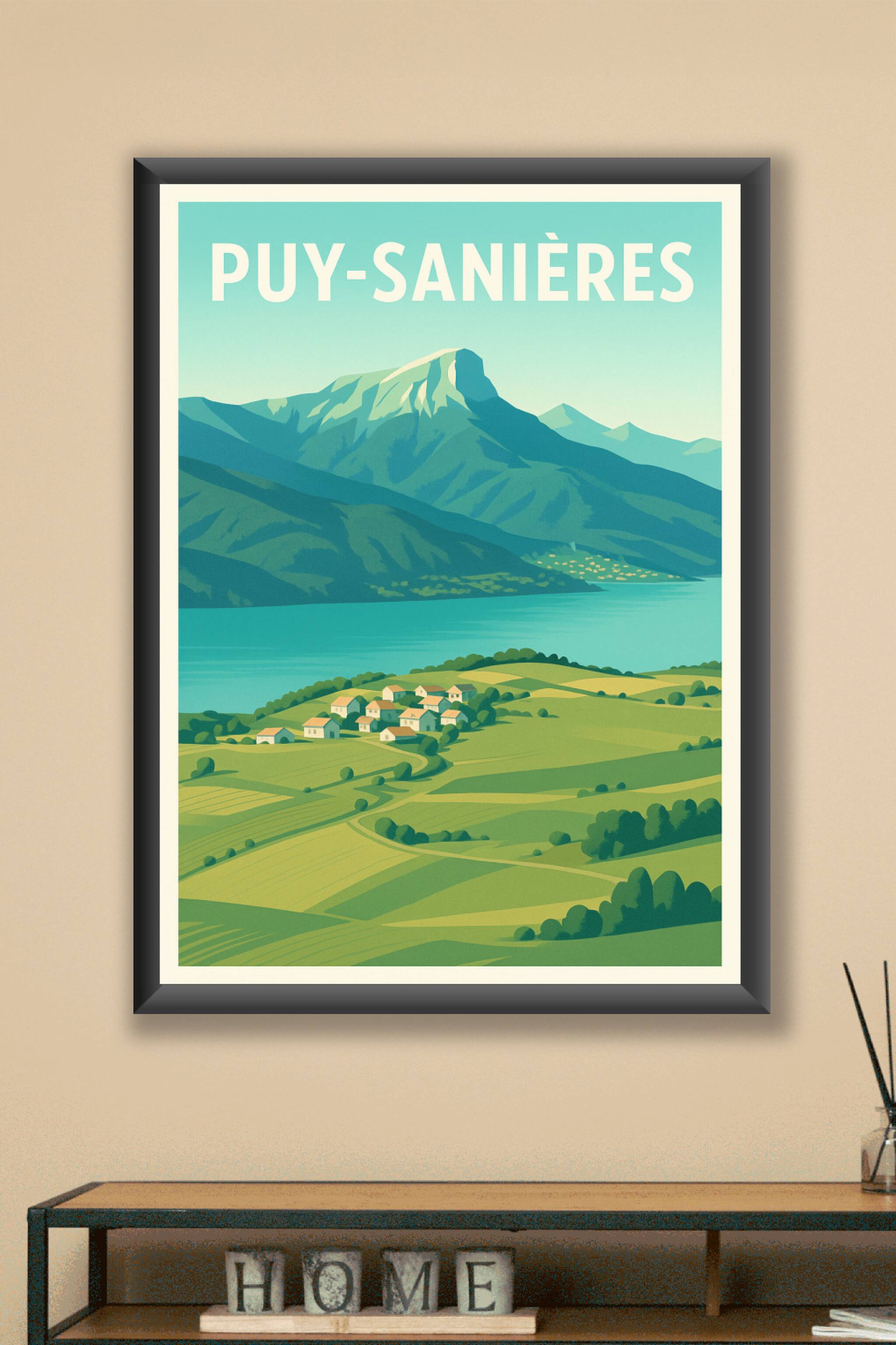 Affiche Puy-Sanières — L'évasion nature en pleine montagne · poster d'art de Puy-Sanières