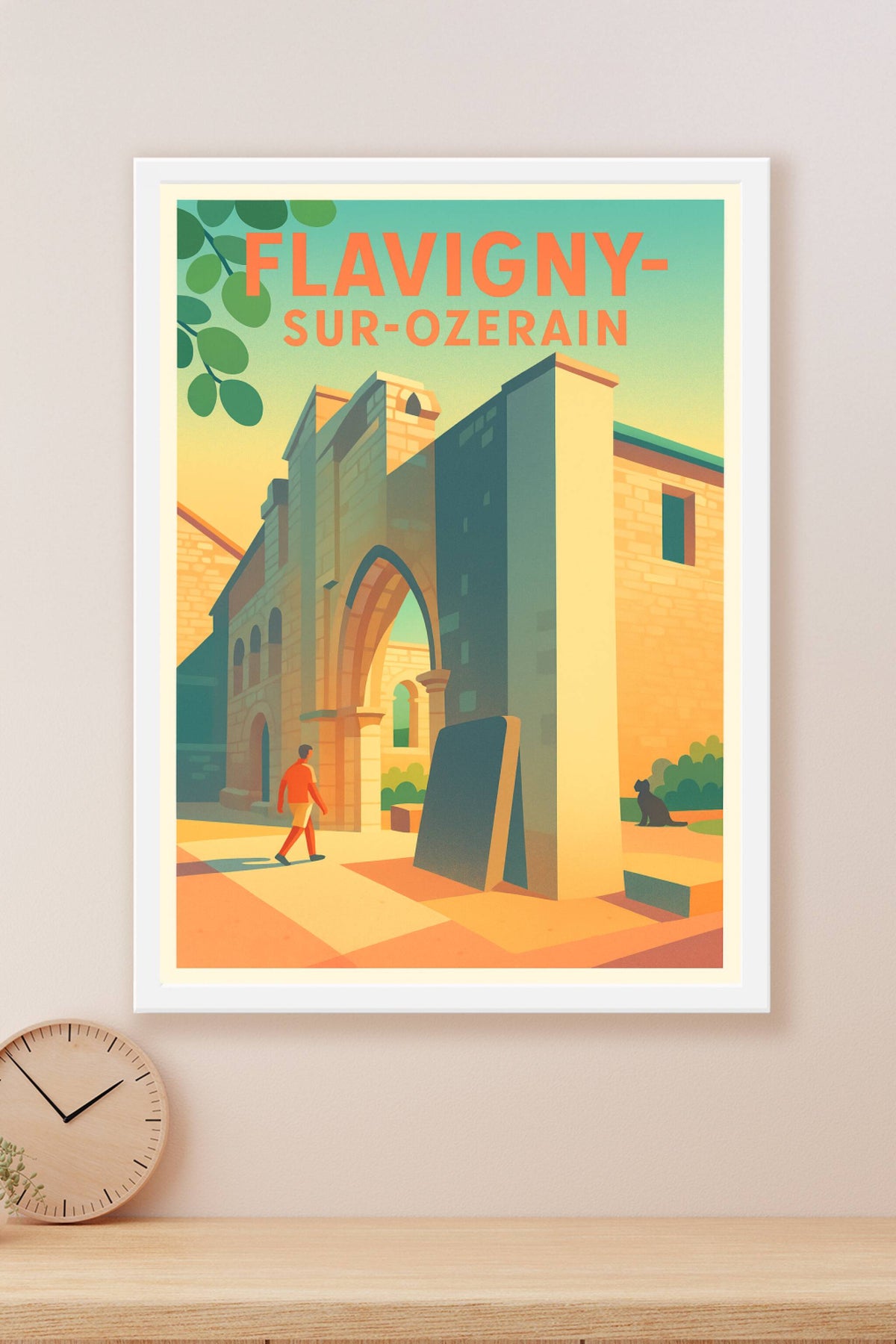 Affiche Flavigny-sur-Ozerain — L'élégance médiévale illustrée · poster d'art de Flavigny-sur-Ozerain
