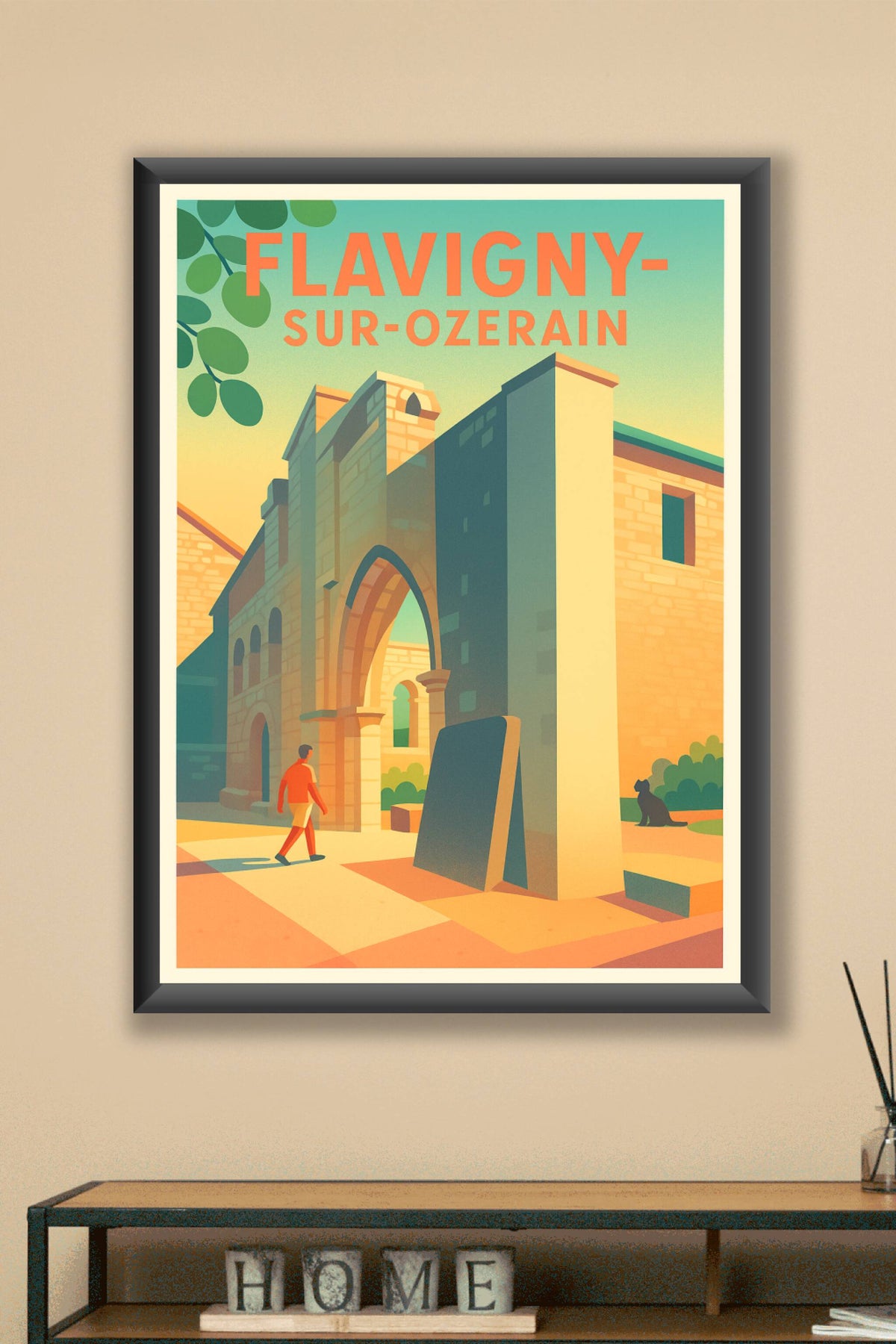 Affiche Flavigny-sur-Ozerain — L'élégance médiévale illustrée · poster d'art de Flavigny-sur-Ozerain