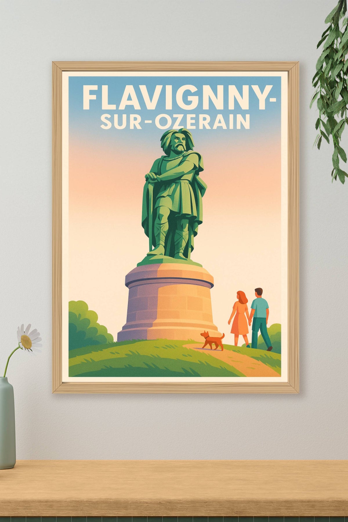 Affiche Flavigny-sur-Ozerain — Un voyage historique en pleine nature · poster d'art de Flavigny-sur-Ozerain