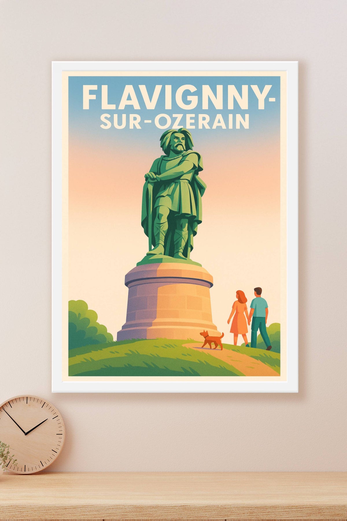 Affiche Flavigny-sur-Ozerain — Un voyage historique en pleine nature · poster d'art de Flavigny-sur-Ozerain