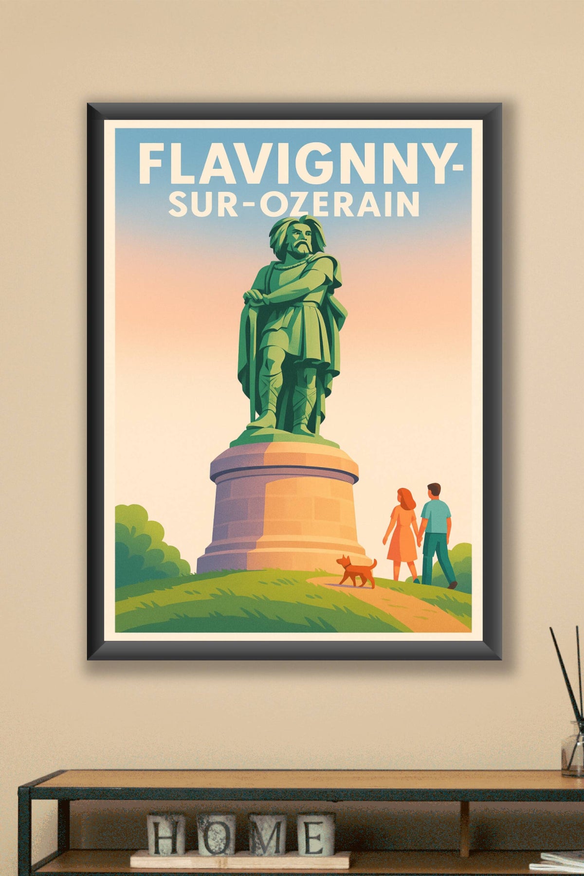 Affiche Flavigny-sur-Ozerain — Un voyage historique en pleine nature · poster d'art de Flavigny-sur-Ozerain