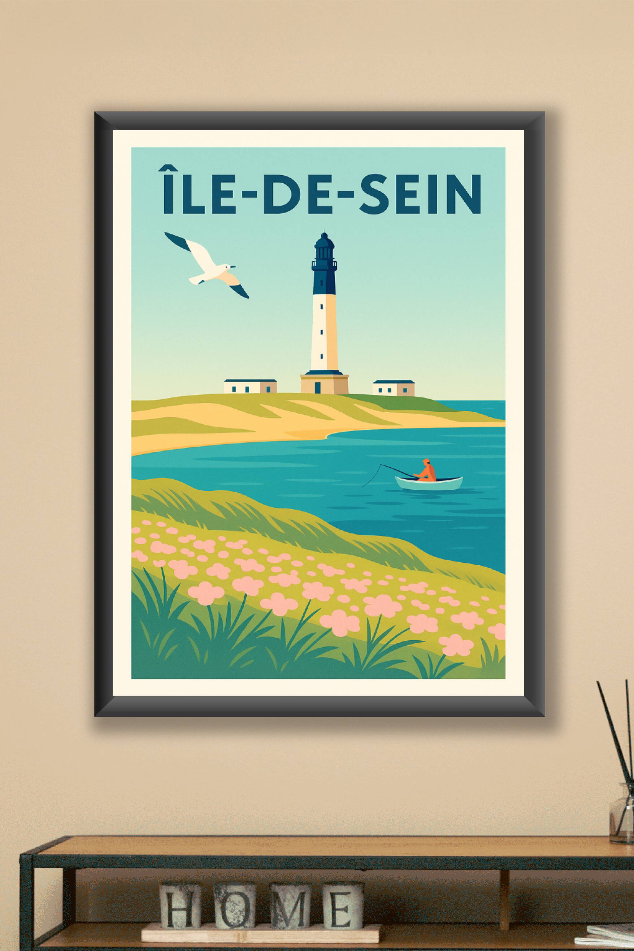 Affiche Île-de-Sein — Évasion et Sérénité Insulaire · poster d'art de Île-de-Sein