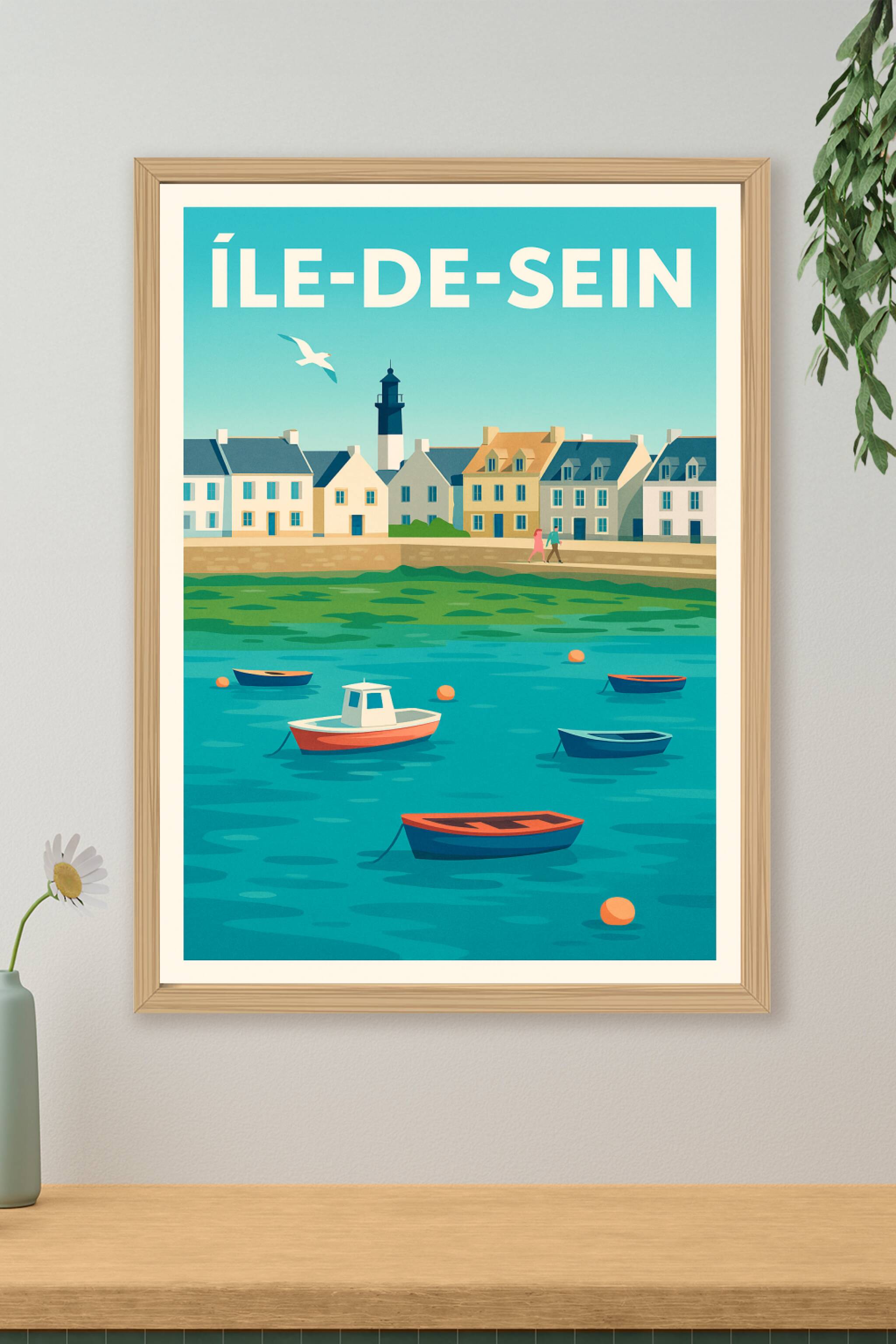 Affiche Île-de-Sein — Charme et Sérénité Maritime · poster d'art de Île-de-Sein