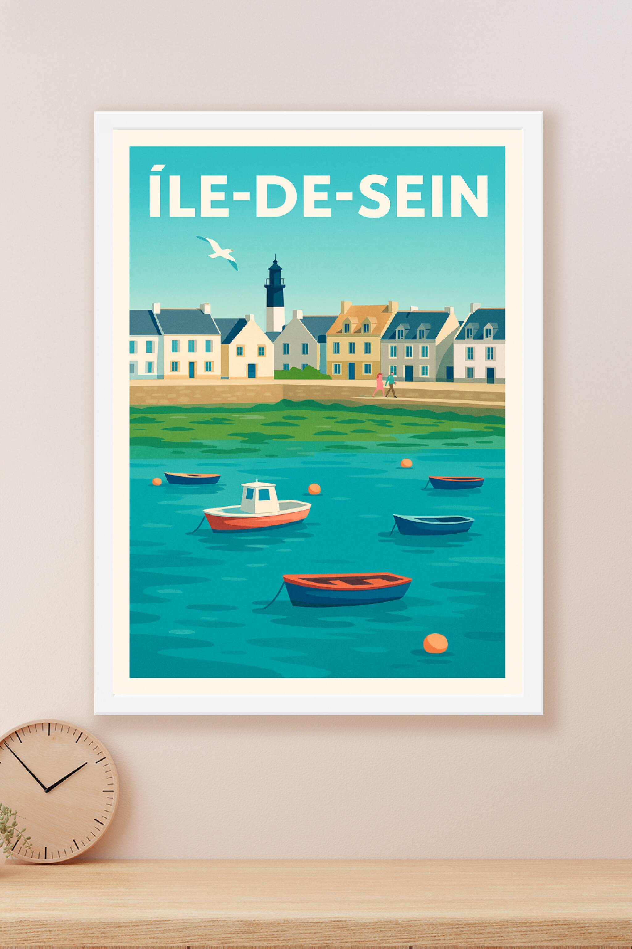 Affiche Île-de-Sein — Charme et Sérénité Maritime · poster d'art de Île-de-Sein