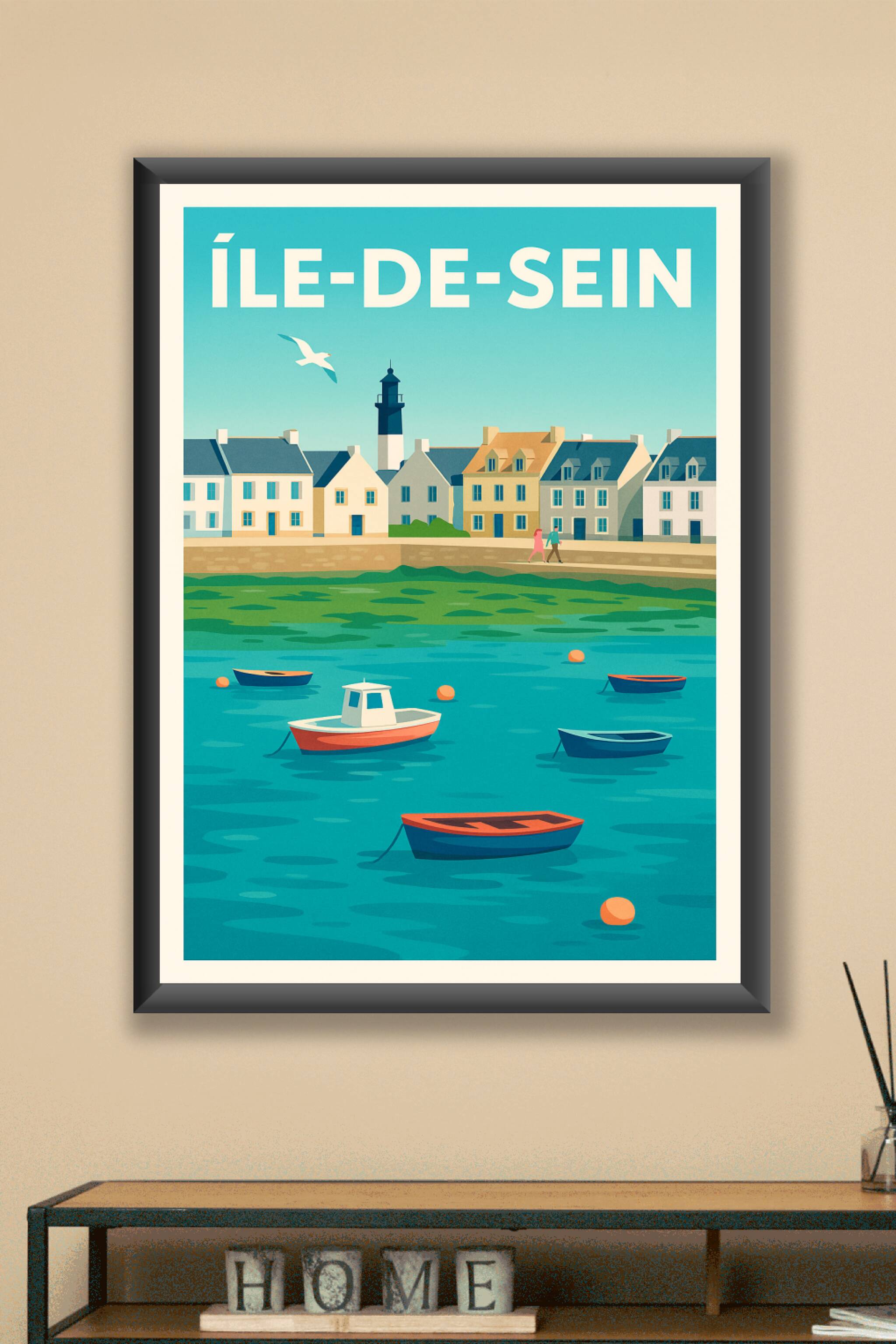 Affiche Île-de-Sein — Charme et Sérénité Maritime · poster d'art de Île-de-Sein