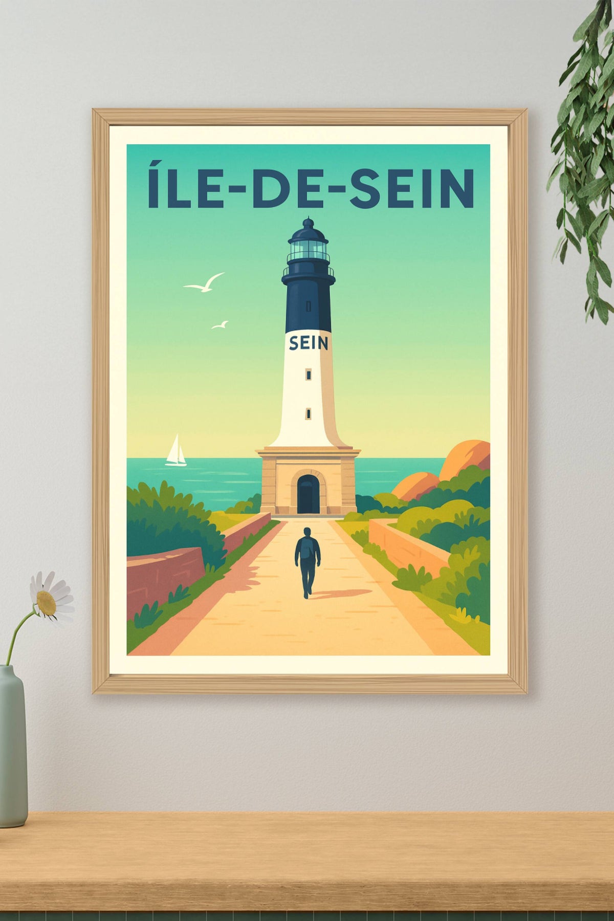 Affiche Île-de-Sein — L'appel du phare · poster d'art de Île-de-Sein