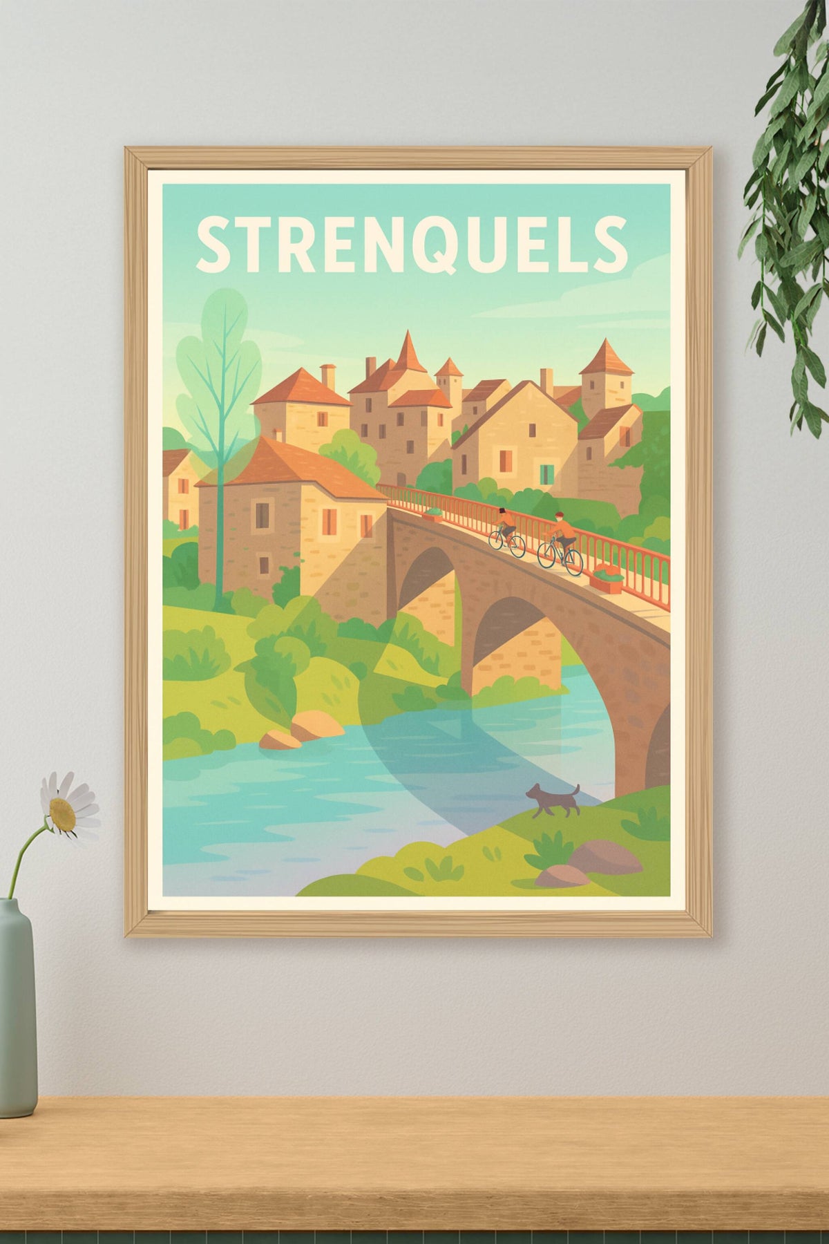 Affiche Strenquels — Charme bucolique au fil de la rivière · poster d'art de Strenquels