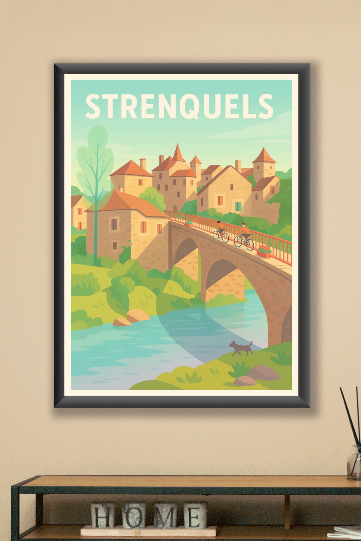 Affiche Strenquels — Charme bucolique au fil de la rivière · poster d'art de Strenquels