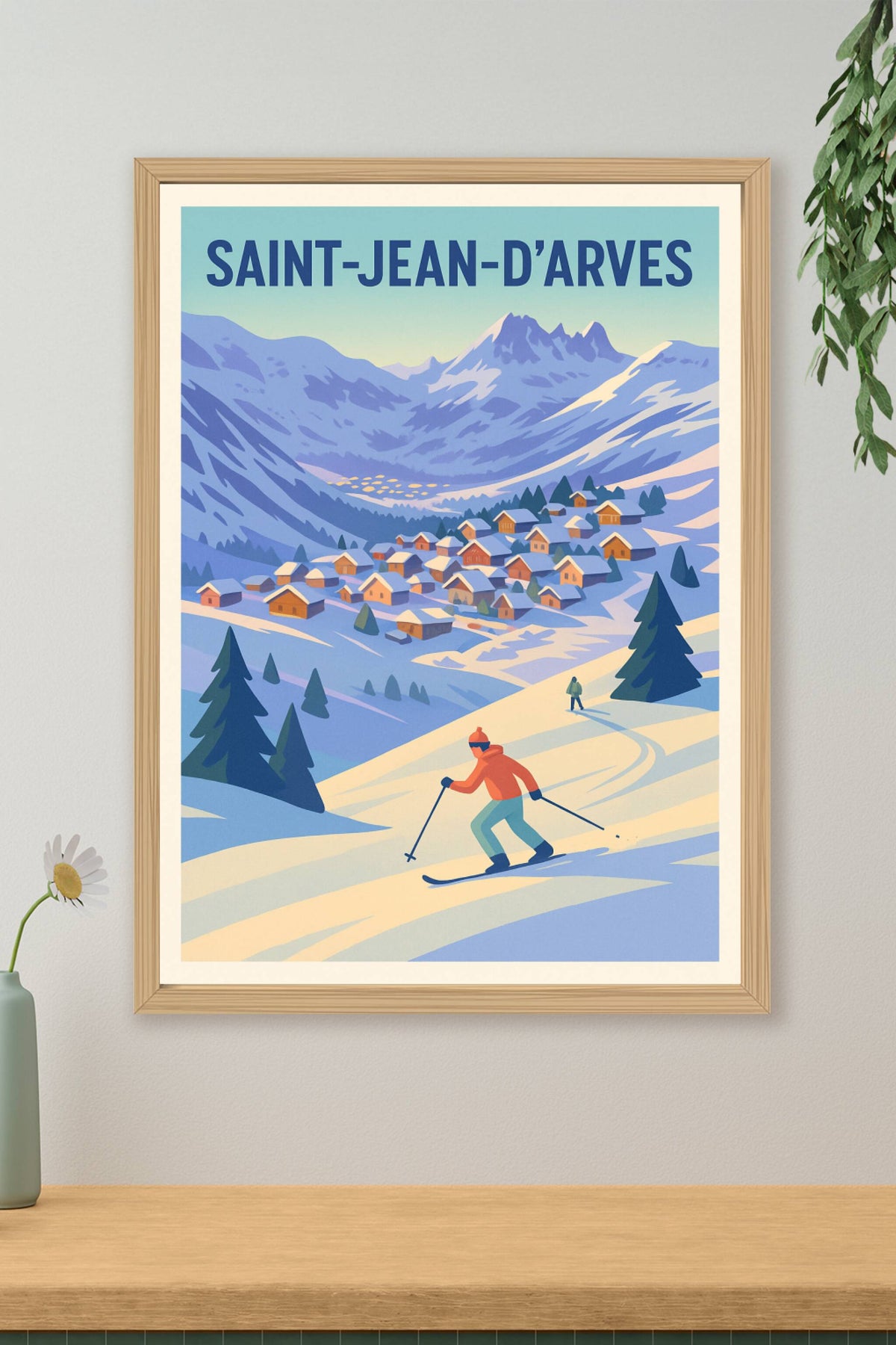Affiche Saint-Jean-d'Arves — Évasion hivernale en montagne · poster d'art de Saint-Jean-d'Arves