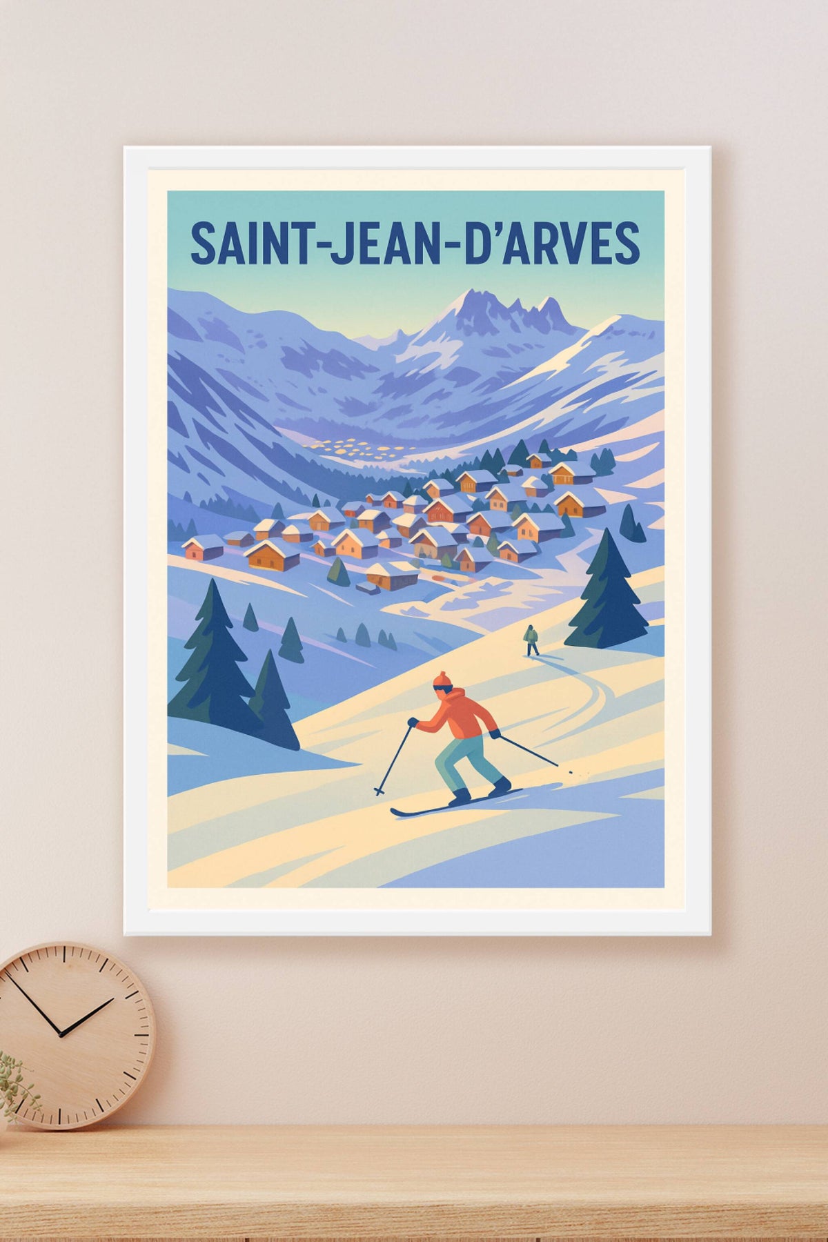 Affiche Saint-Jean-d'Arves — Évasion hivernale en montagne · poster d'art de Saint-Jean-d'Arves