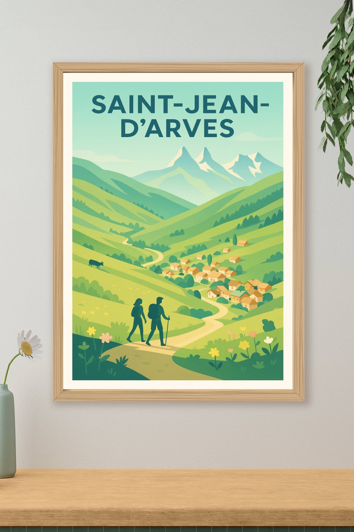 Affiche Saint-Jean-d'Arves — Invitation à la randonnée alpine · poster d'art de Saint-Jean-d'Arves