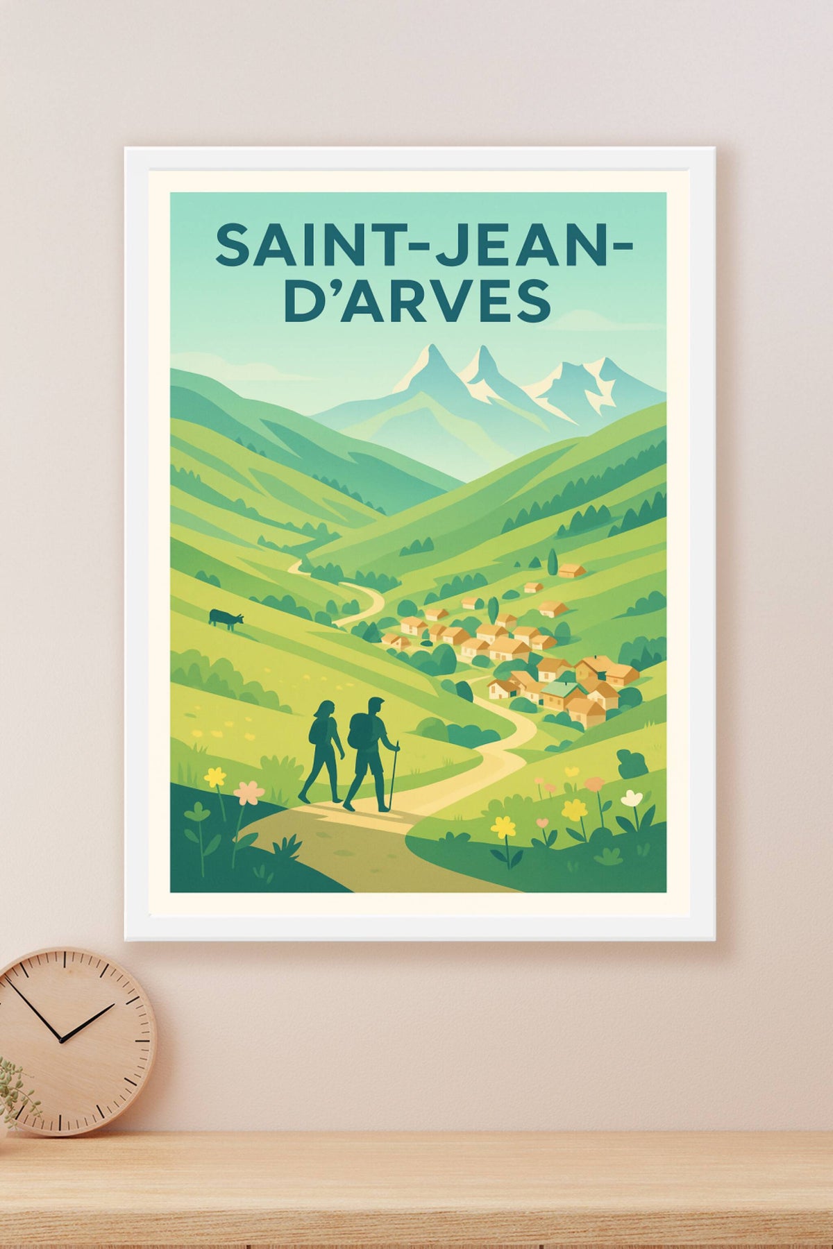 Affiche Saint-Jean-d'Arves — Invitation à la randonnée alpine · poster d'art de Saint-Jean-d'Arves