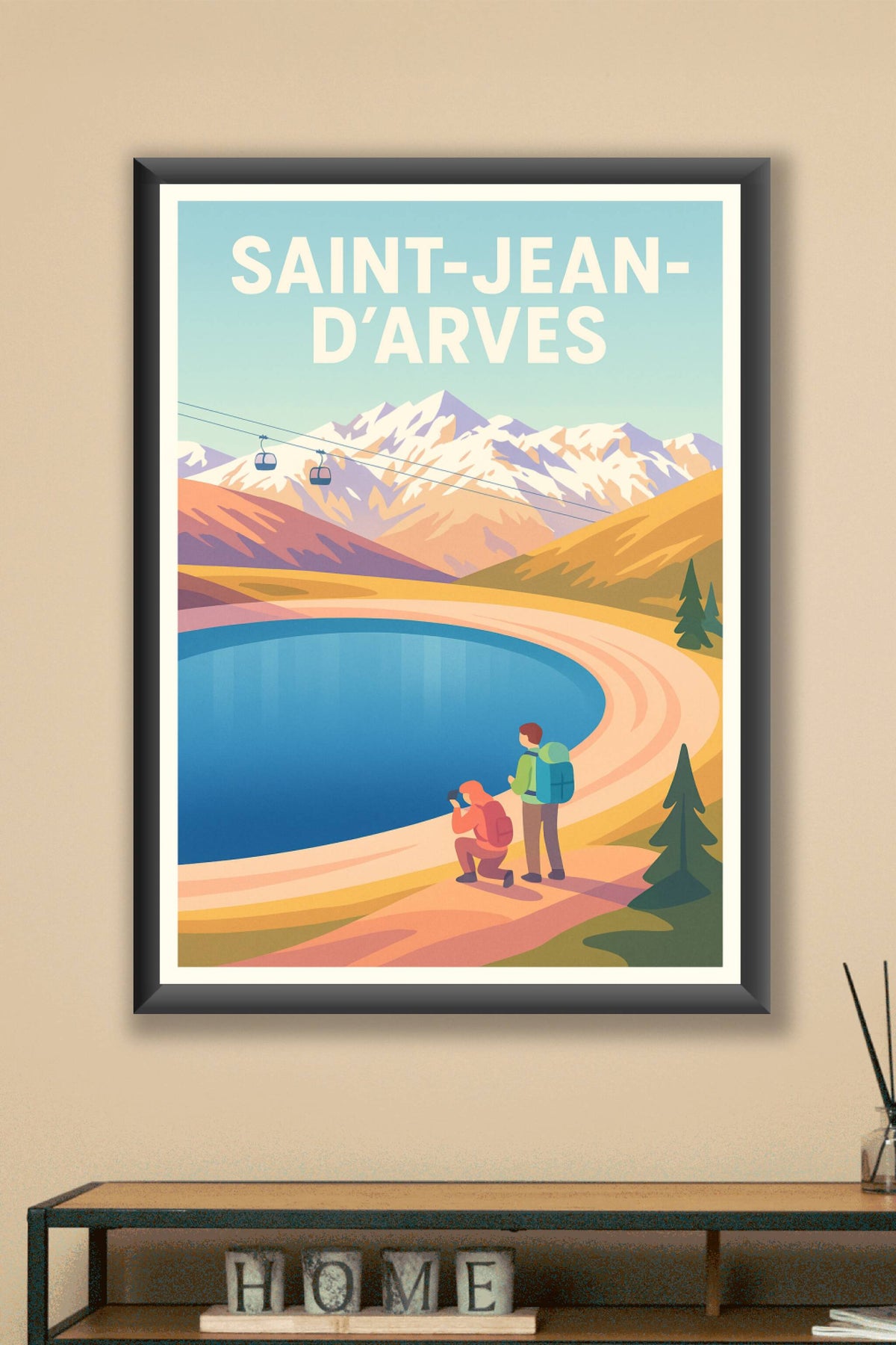 Affiche Saint-Jean-d'Arves — Évasion au cœur des Alpes majestueuses · poster d'art de Saint-Jean-d'Arves