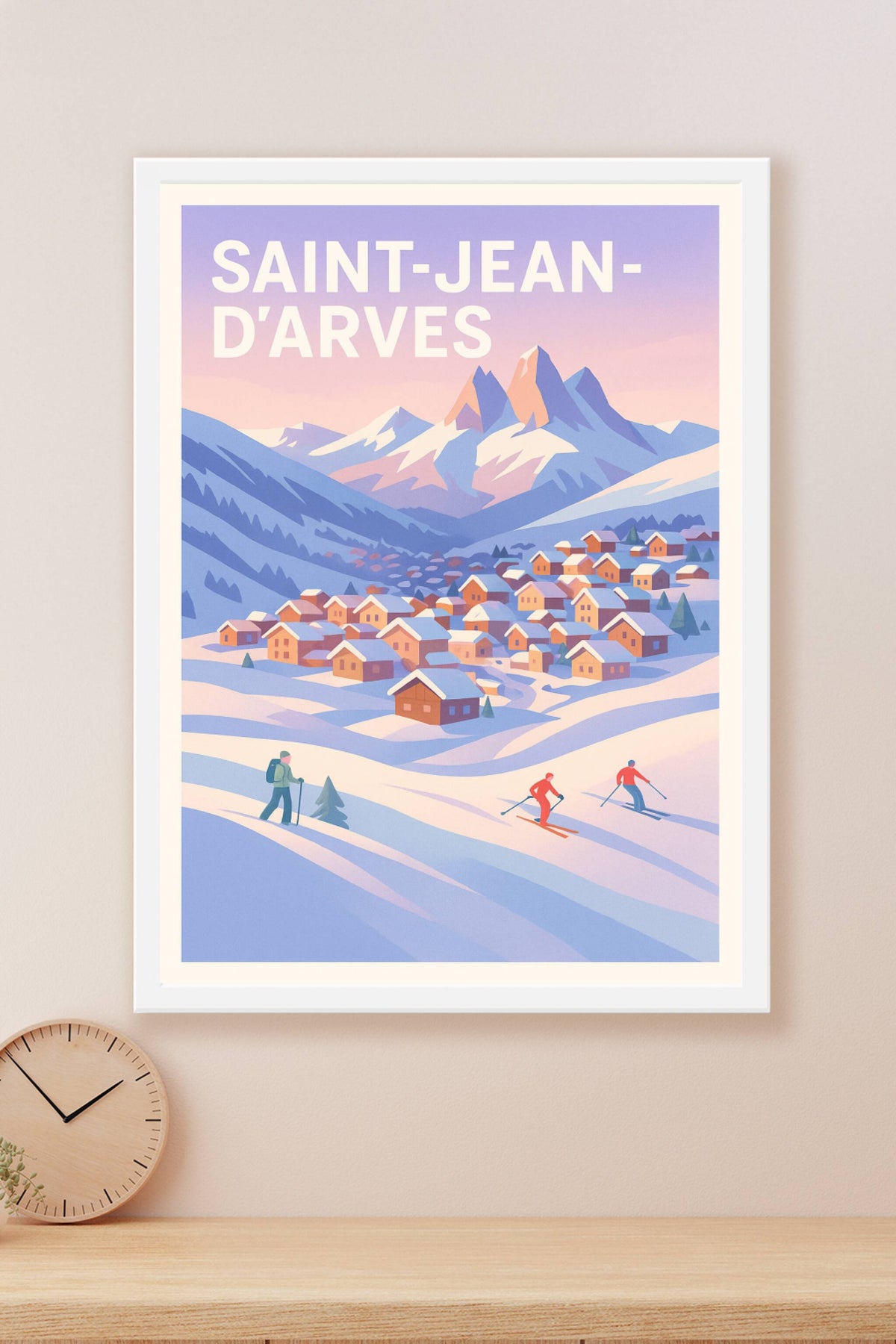 Affiche Saint-Jean-d'Arves — Escapade hivernale en montagne · poster d'art de Saint-Jean-d'Arves