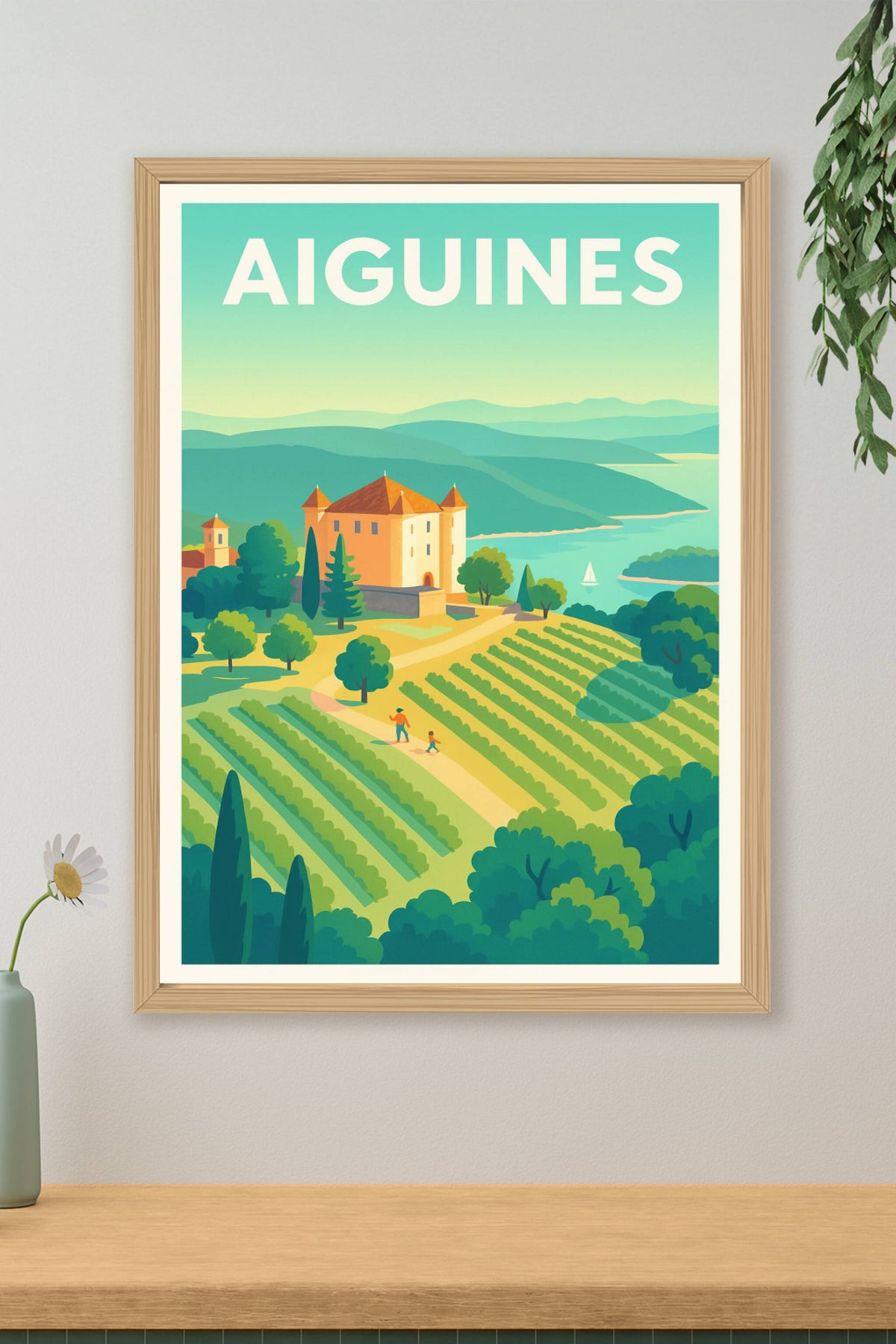 Affiche Aiguines — Évasion en Provence Verte · poster d'art de Aiguines