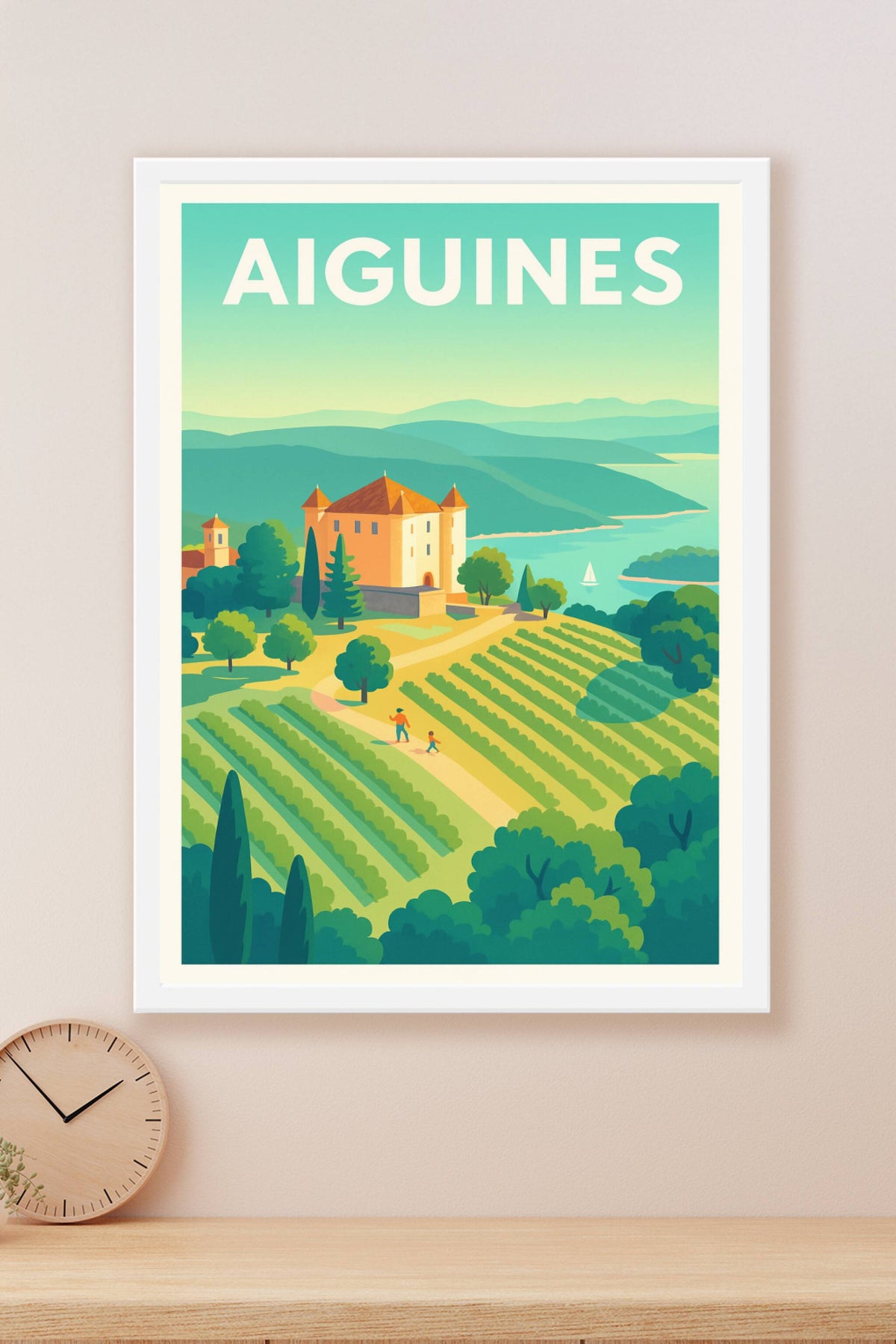 Affiche Aiguines — Évasion en Provence Verte · poster d'art de Aiguines