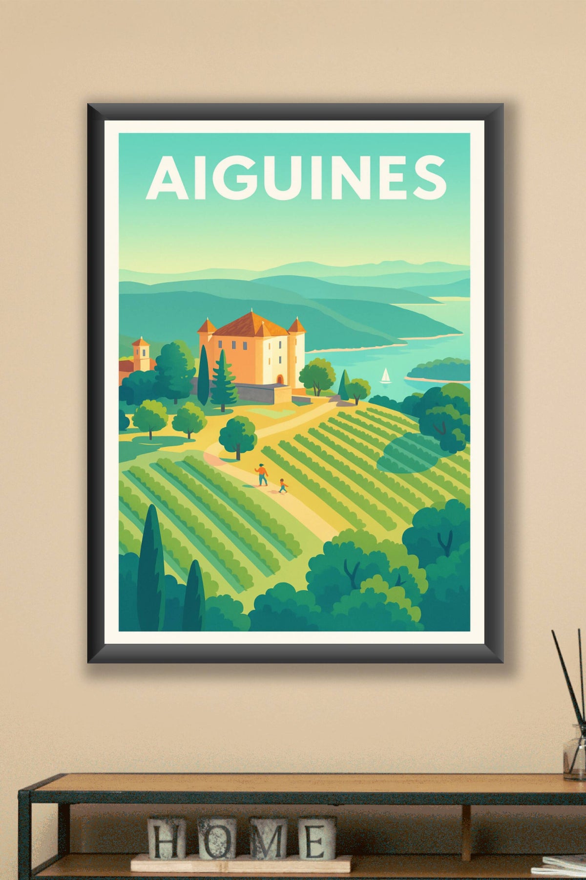 Affiche Aiguines — Évasion en Provence Verte · poster d'art de Aiguines