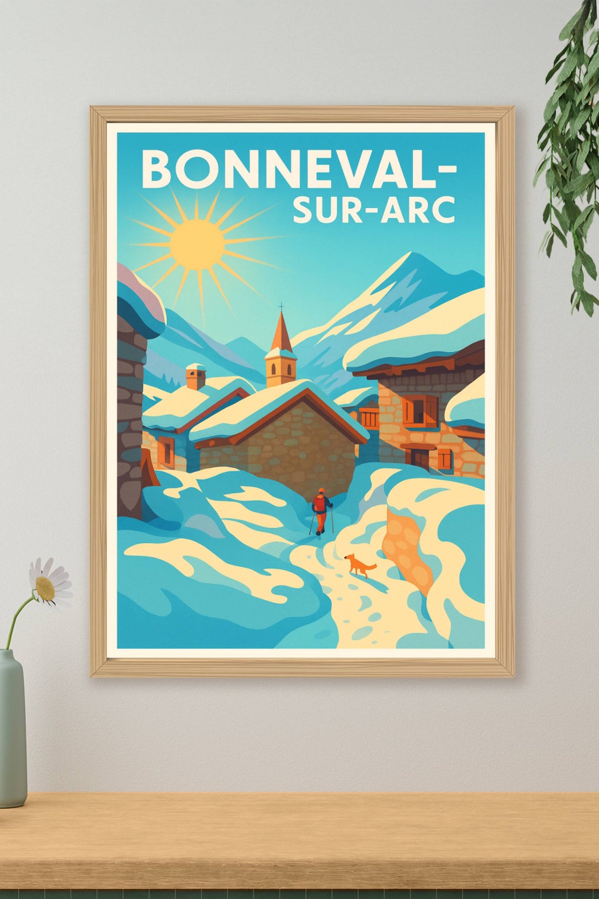 Affiche Bonneval-sur-Arc — Charme hivernal au cœur des Alpes · poster d'art de Bonneval-sur-Arc