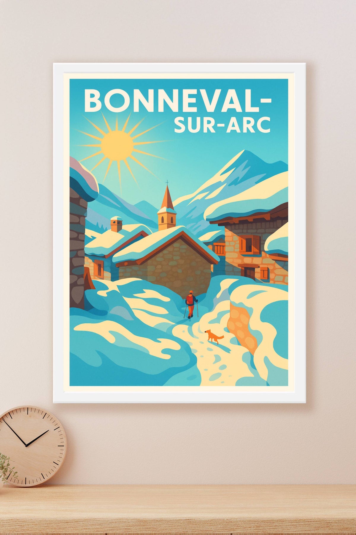 Affiche Bonneval-sur-Arc — Charme hivernal au cœur des Alpes · poster d'art de Bonneval-sur-Arc