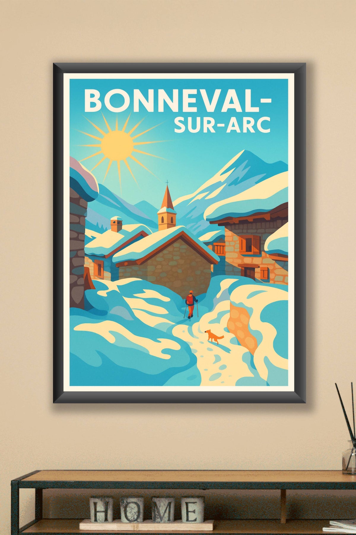 Affiche Bonneval-sur-Arc — Charme hivernal au cœur des Alpes · poster d'art de Bonneval-sur-Arc