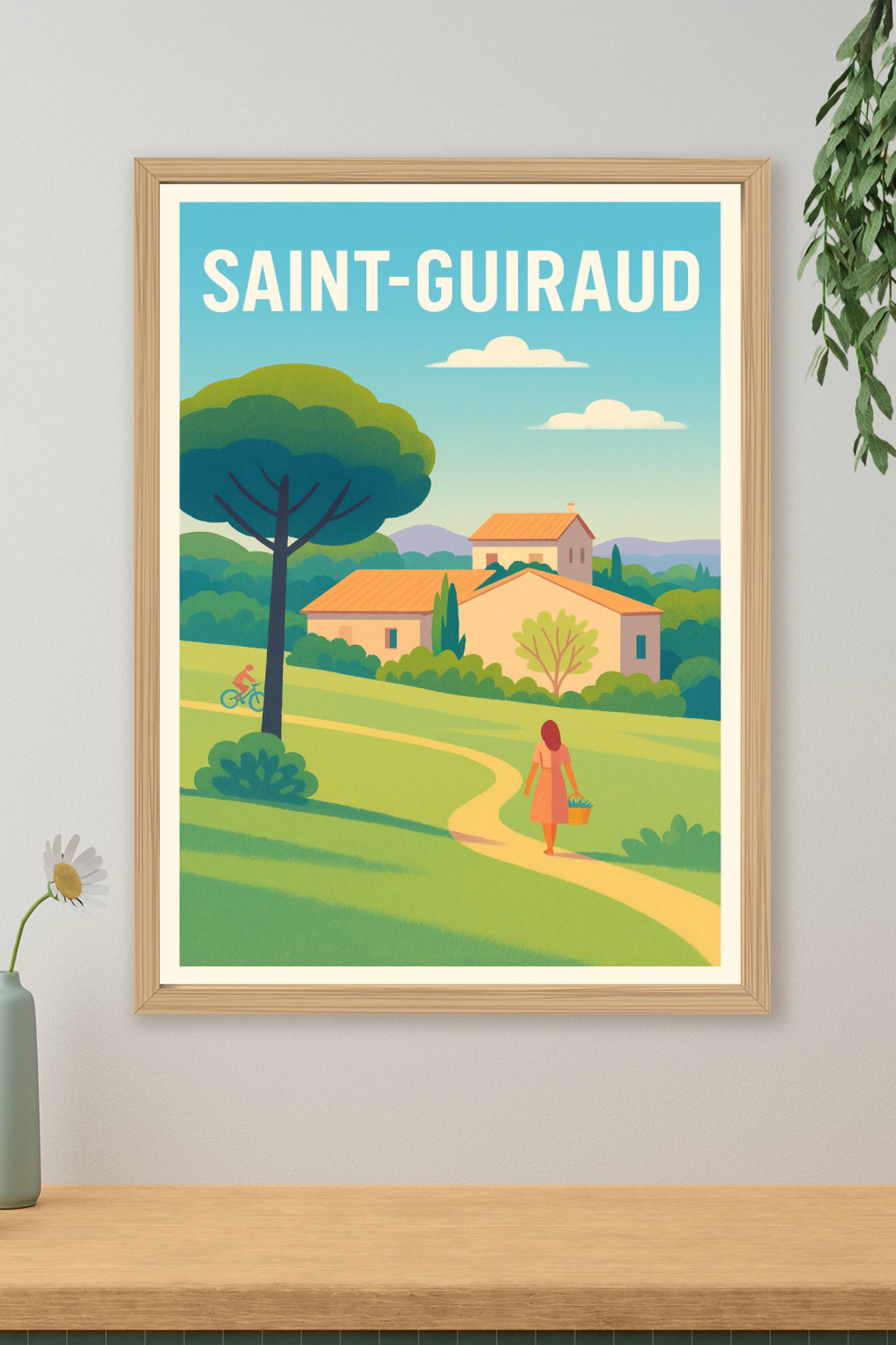 Affiche Saint-Guiraud — La douce promenade bucolique · poster d'art de Saint-Guiraud