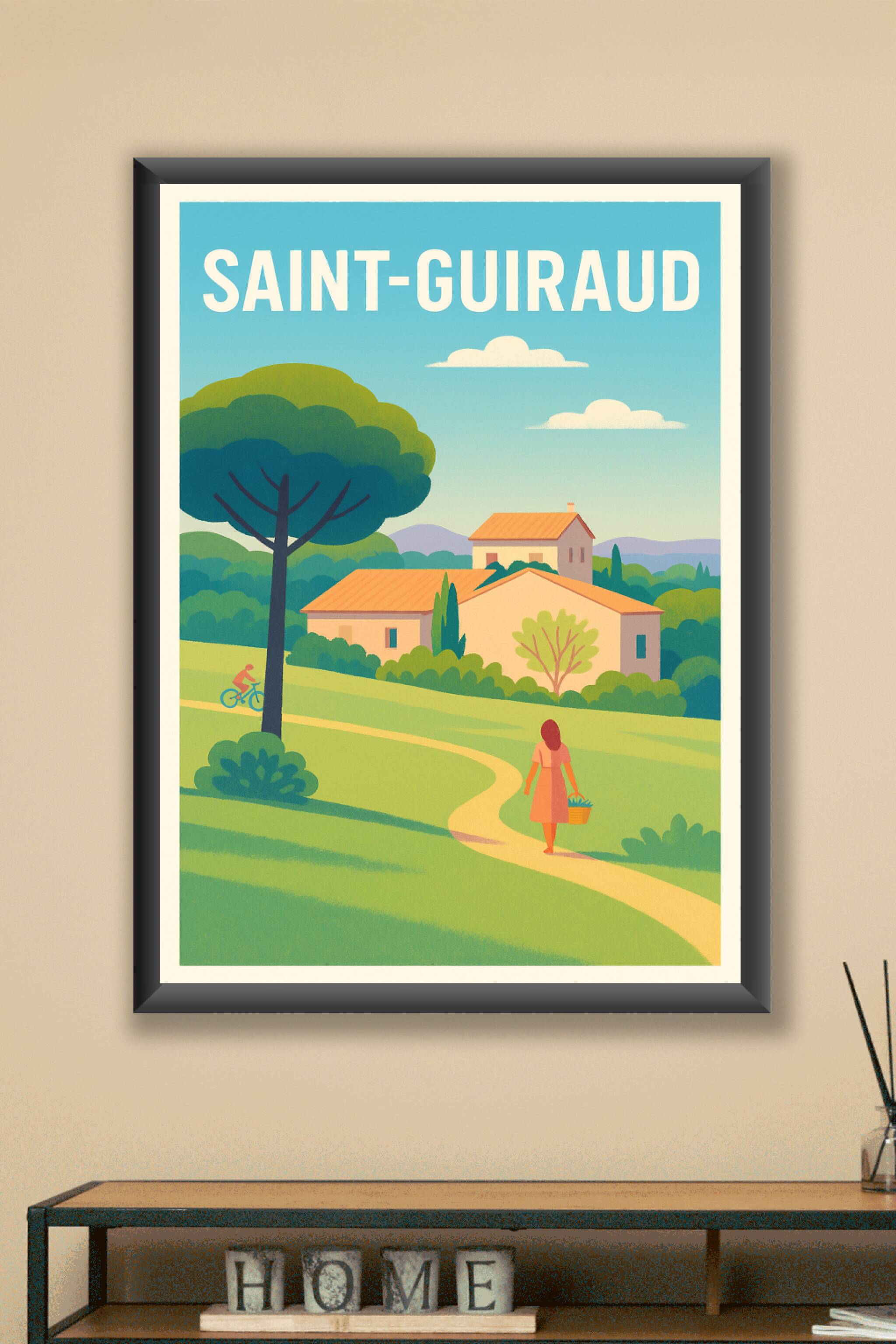 Affiche Saint-Guiraud — La douce promenade bucolique · poster d'art de Saint-Guiraud