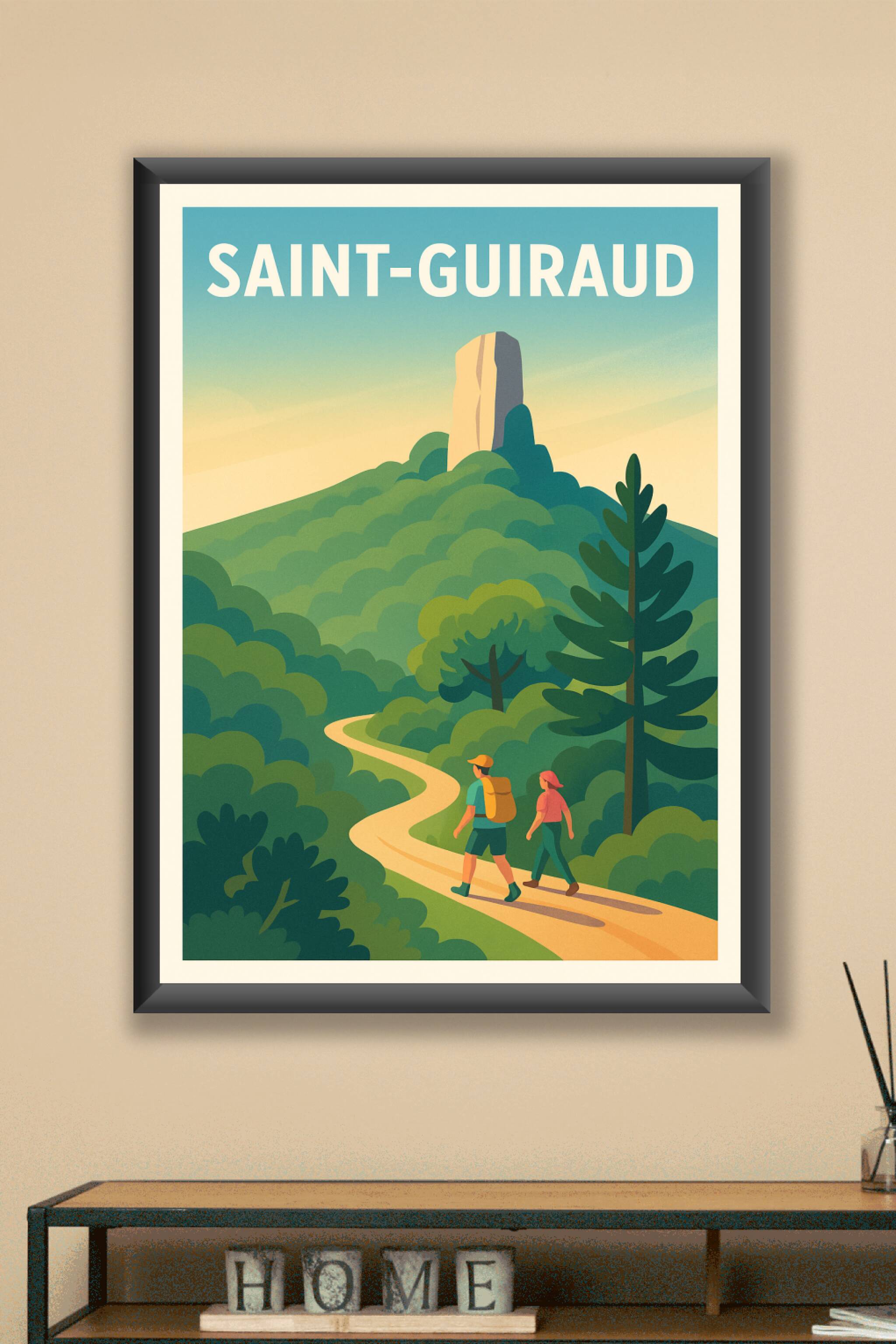 Affiche Saint-Guiraud — Escapade nature et aventure en plein cœur des paysages méridionaux · poster d'art de Saint-Guiraud
