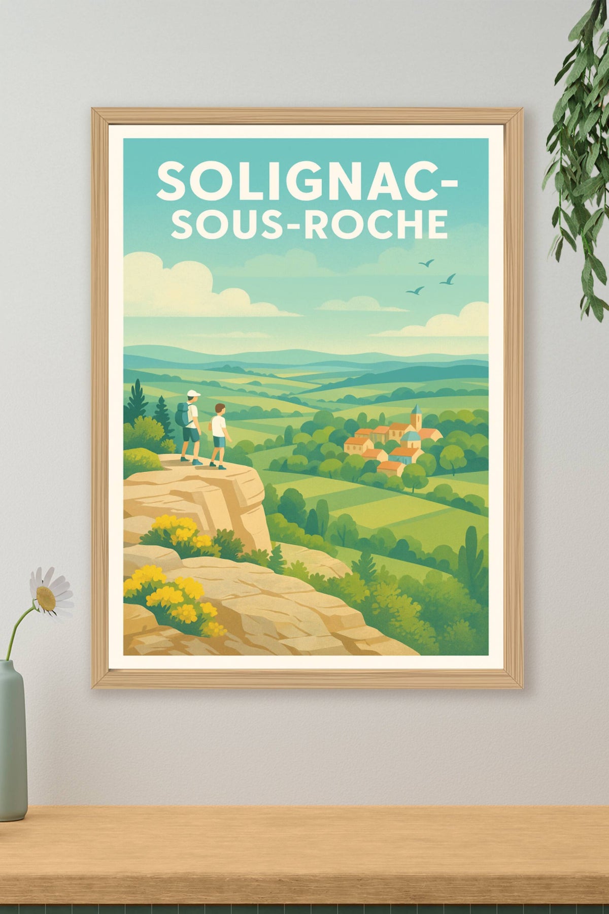 Affiche Solignac-sous-Roche — Évasion nature et panoramas d'exception · poster d'art de Solignac-sous-Roche