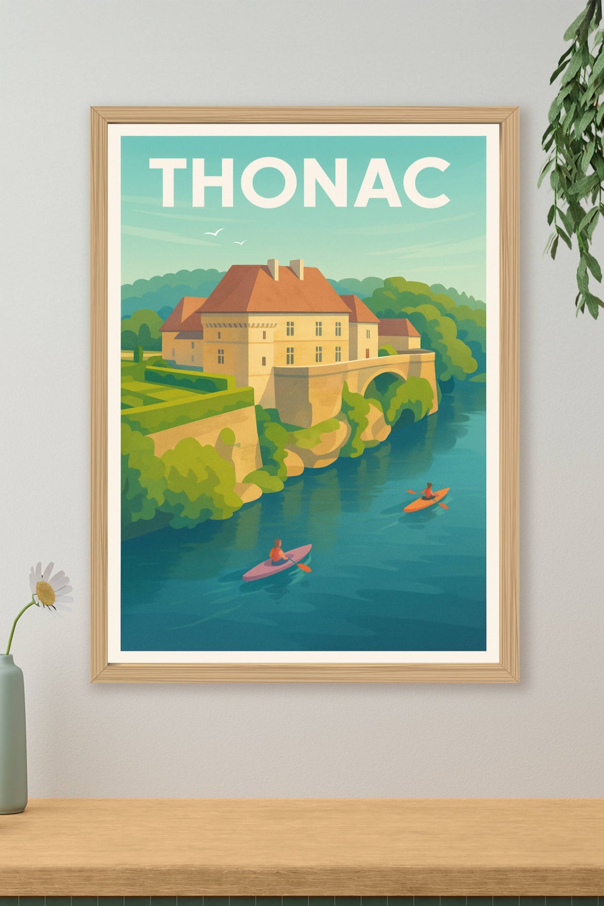 Affiche Thonac — Évasion paisible au fil de l'eau · poster d'art de Thonac