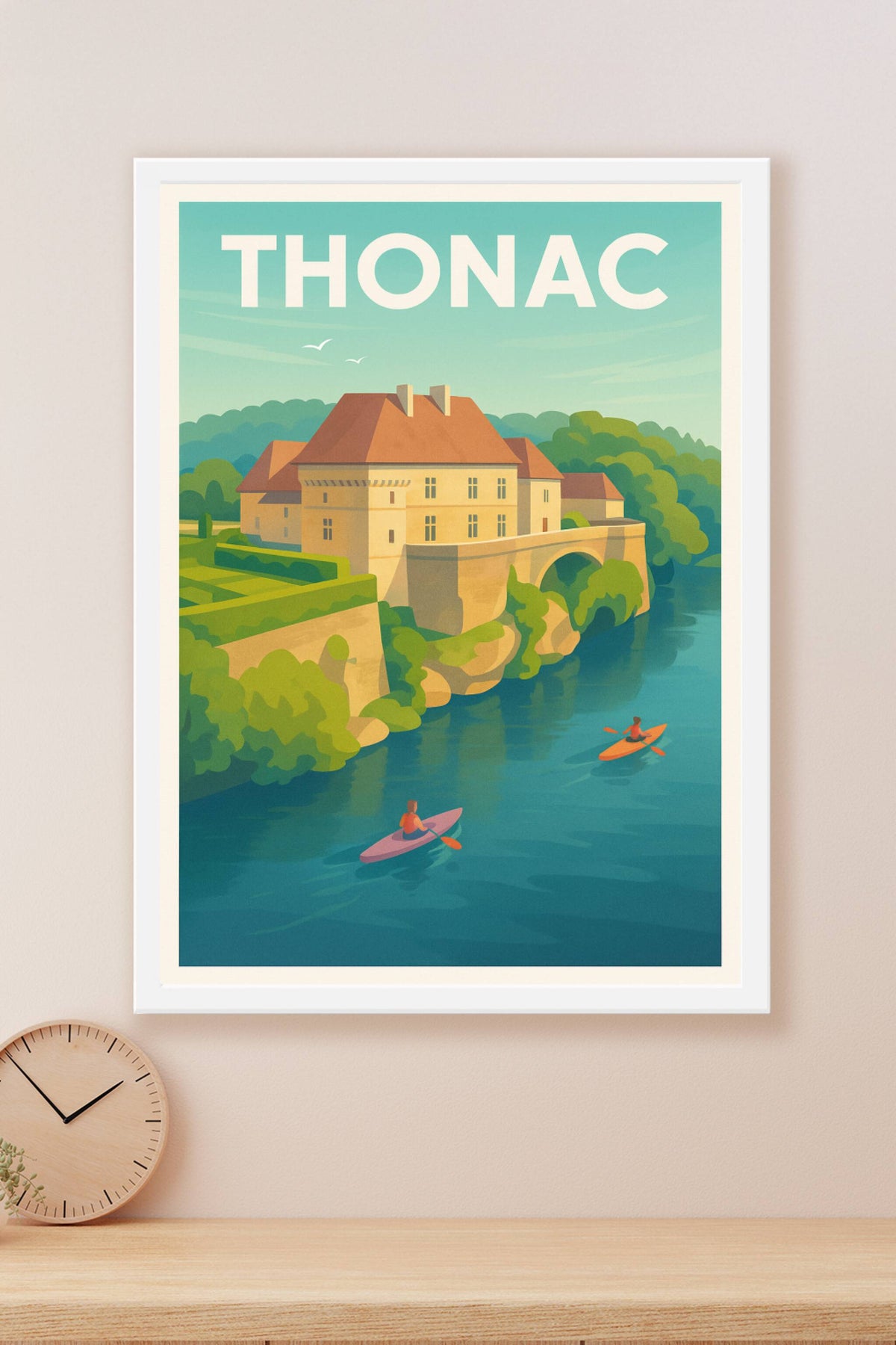 Affiche Thonac — Évasion paisible au fil de l'eau · poster d'art de Thonac