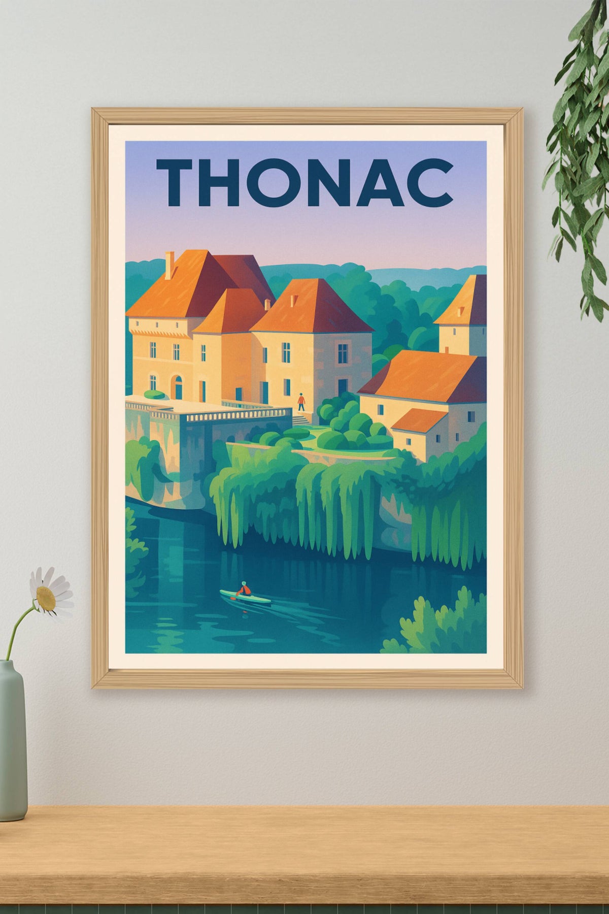 Affiche Thonac — Charme méditatif au bord de l'eau · poster d'art de Thonac