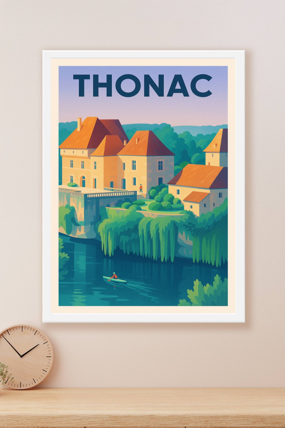 Affiche Thonac — Charme méditatif au bord de l'eau · poster d'art de Thonac