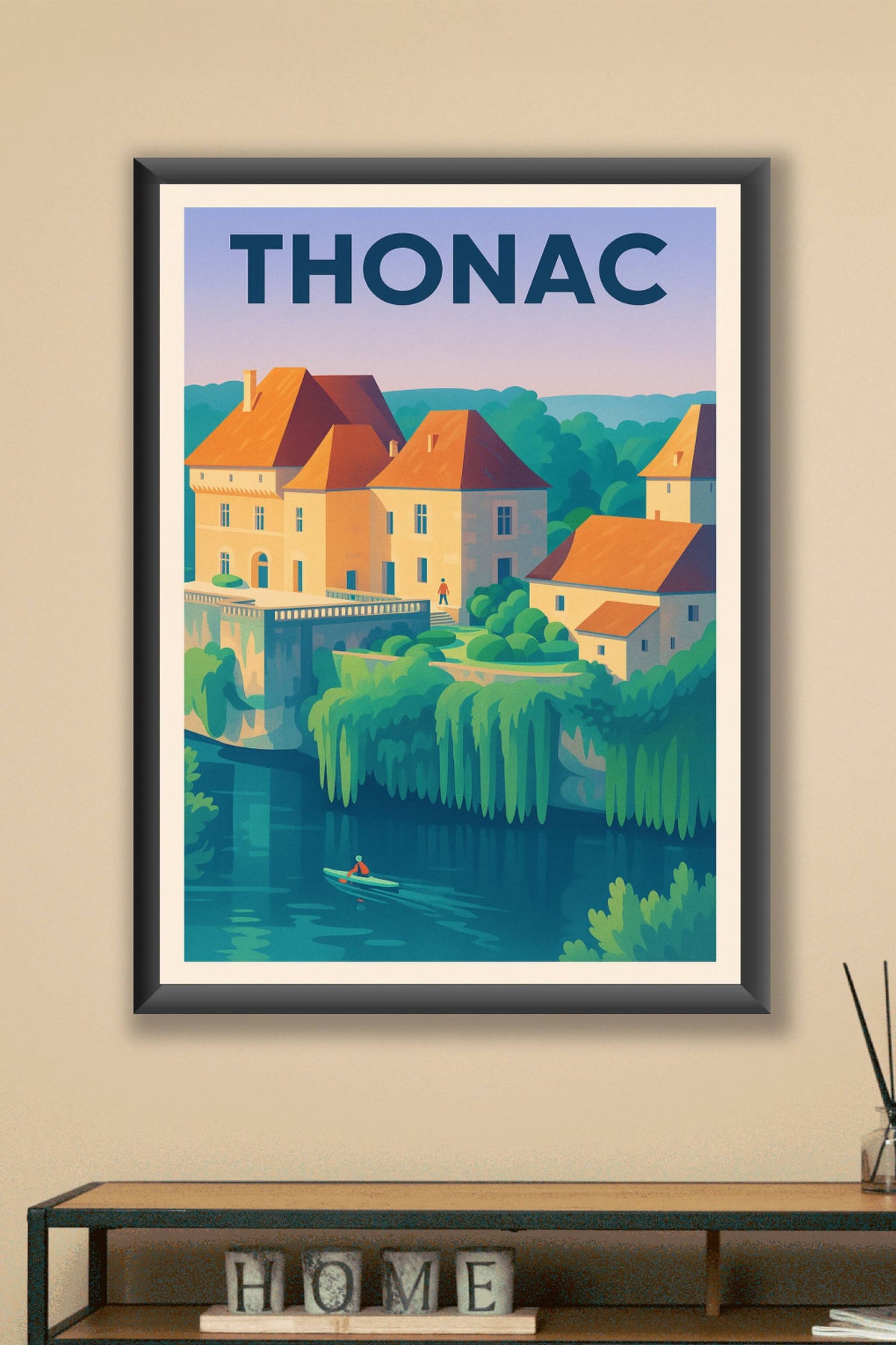 Affiche Thonac — Charme méditatif au bord de l'eau · poster d'art de Thonac