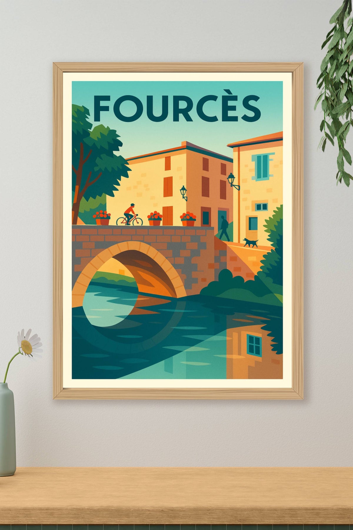 Affiche Fourcès — Charme et sérénité au cœur du village · poster d'art de Fourcès