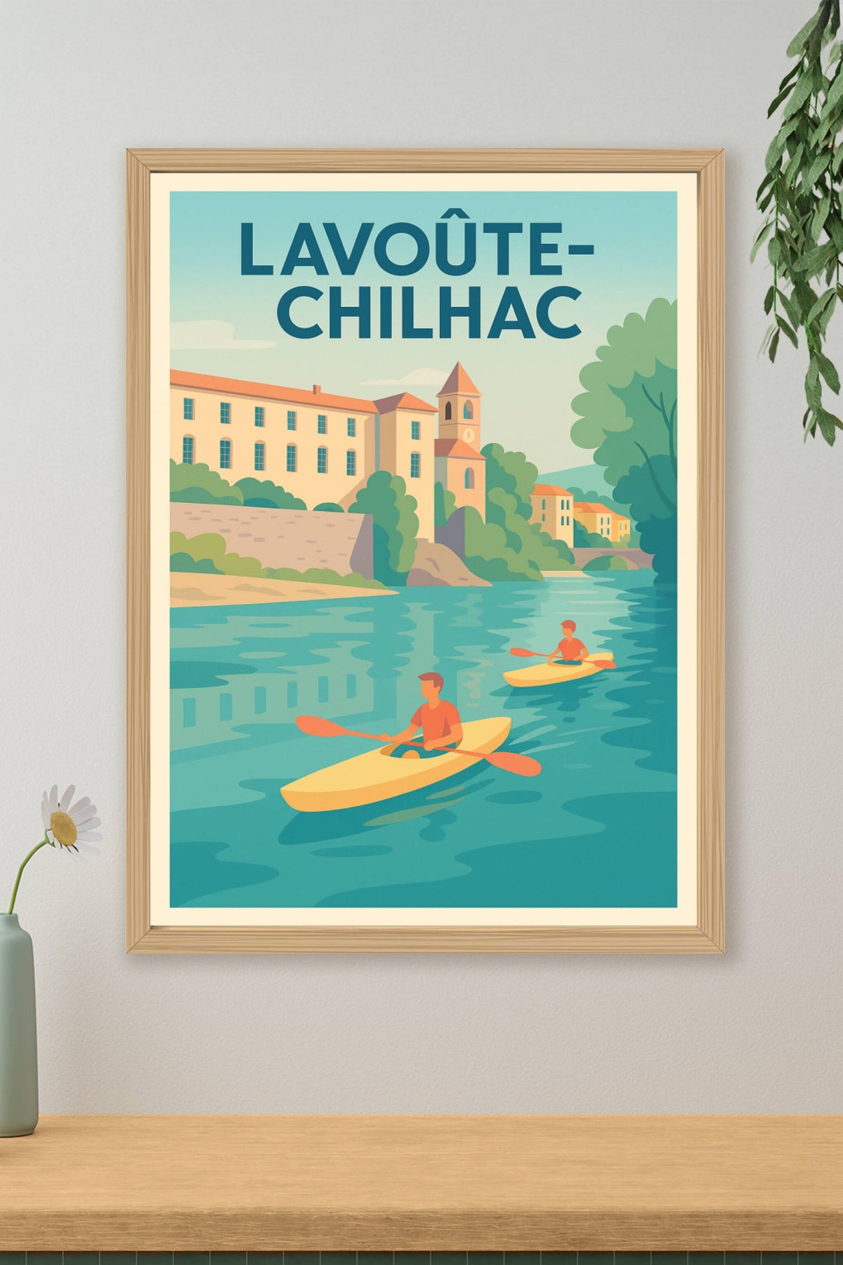 Affiche Lavoûte-Chilhac — Évasion au fil de l'eau · poster d'art de Lavoûte-Chilhac