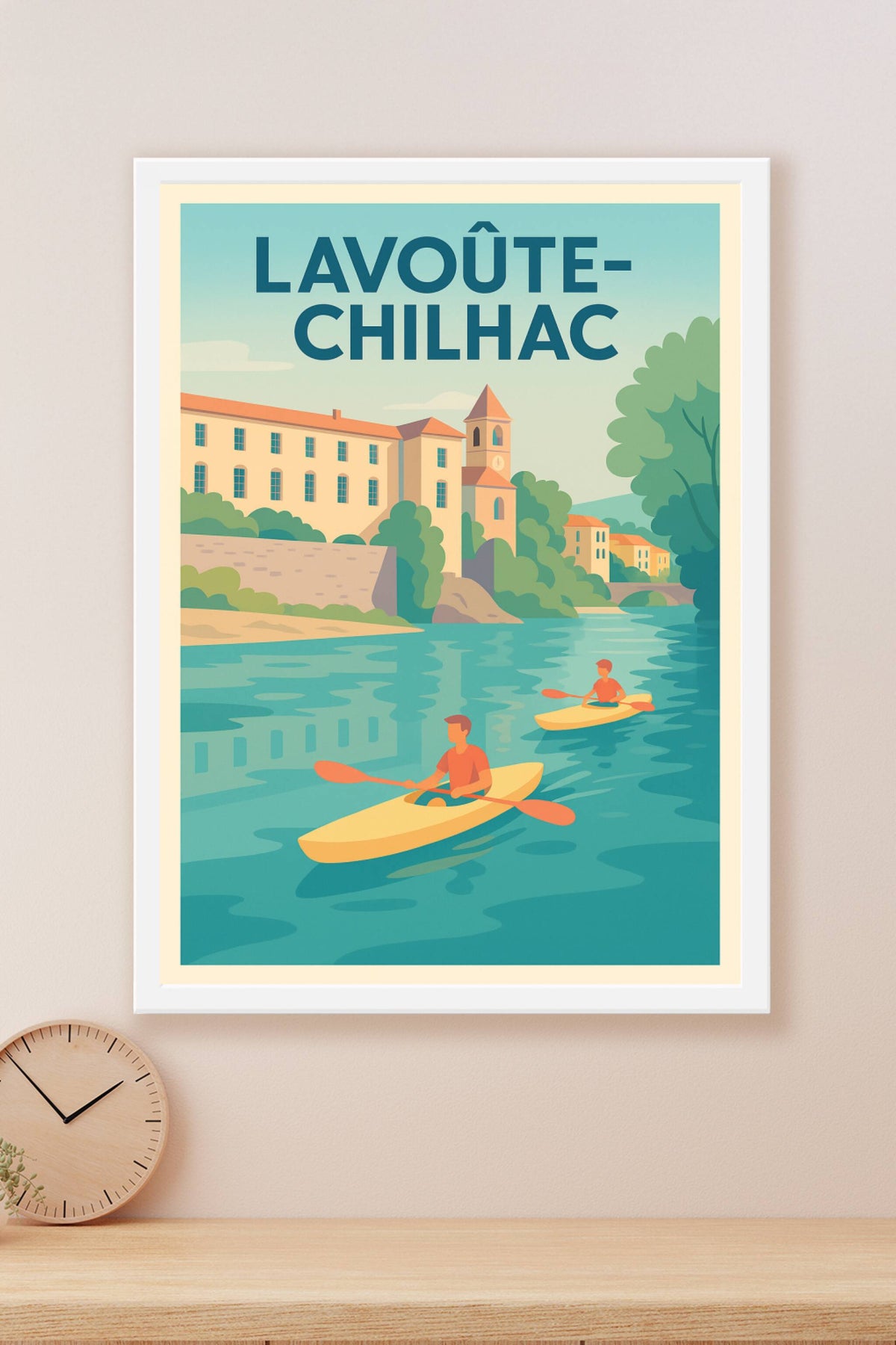 Affiche Lavoûte-Chilhac — Évasion au fil de l'eau · poster d'art de Lavoûte-Chilhac