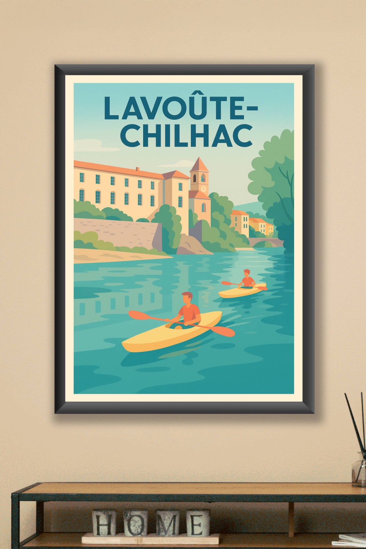 Affiche Lavoûte-Chilhac — Évasion au fil de l'eau · poster d'art de Lavoûte-Chilhac