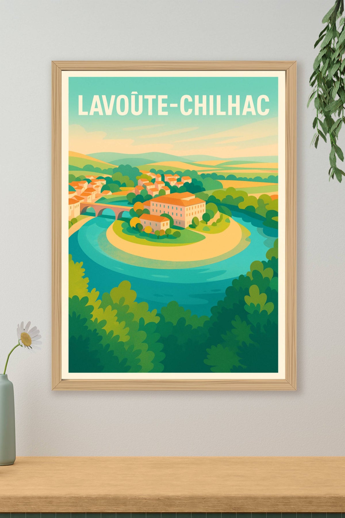 Affiche Lavoûte-Chilhac — Charme bucolique de la Haute-Loire · poster d'art de Lavoûte-Chilhac